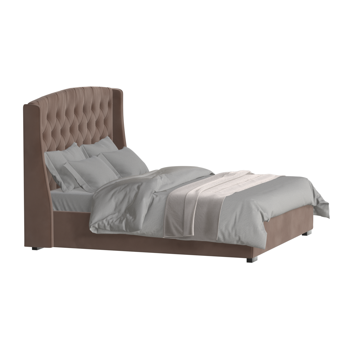 Sophia Upholstered Bed with Buttoned Headboard