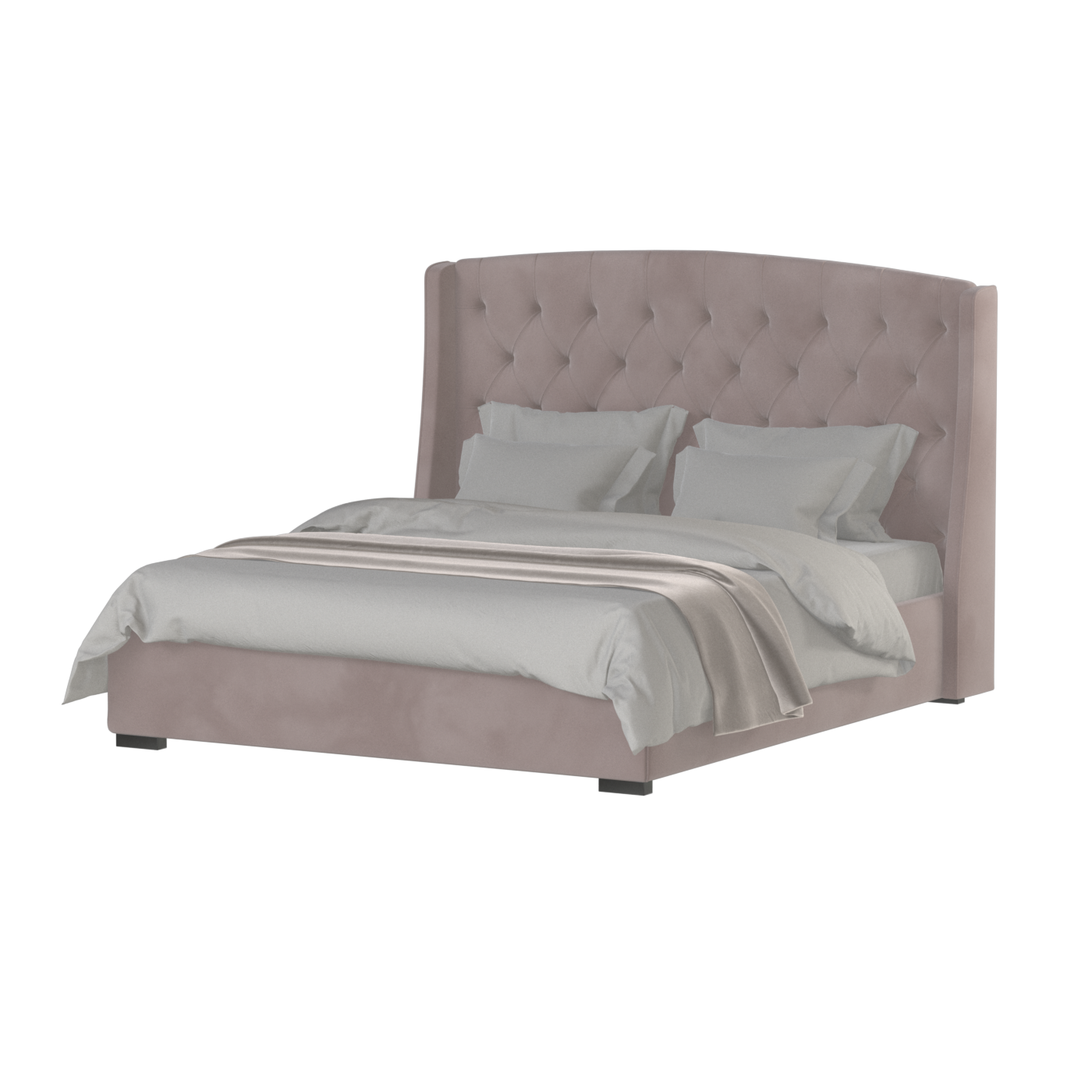 Sophia Upholstered Bed with Buttoned Headboard