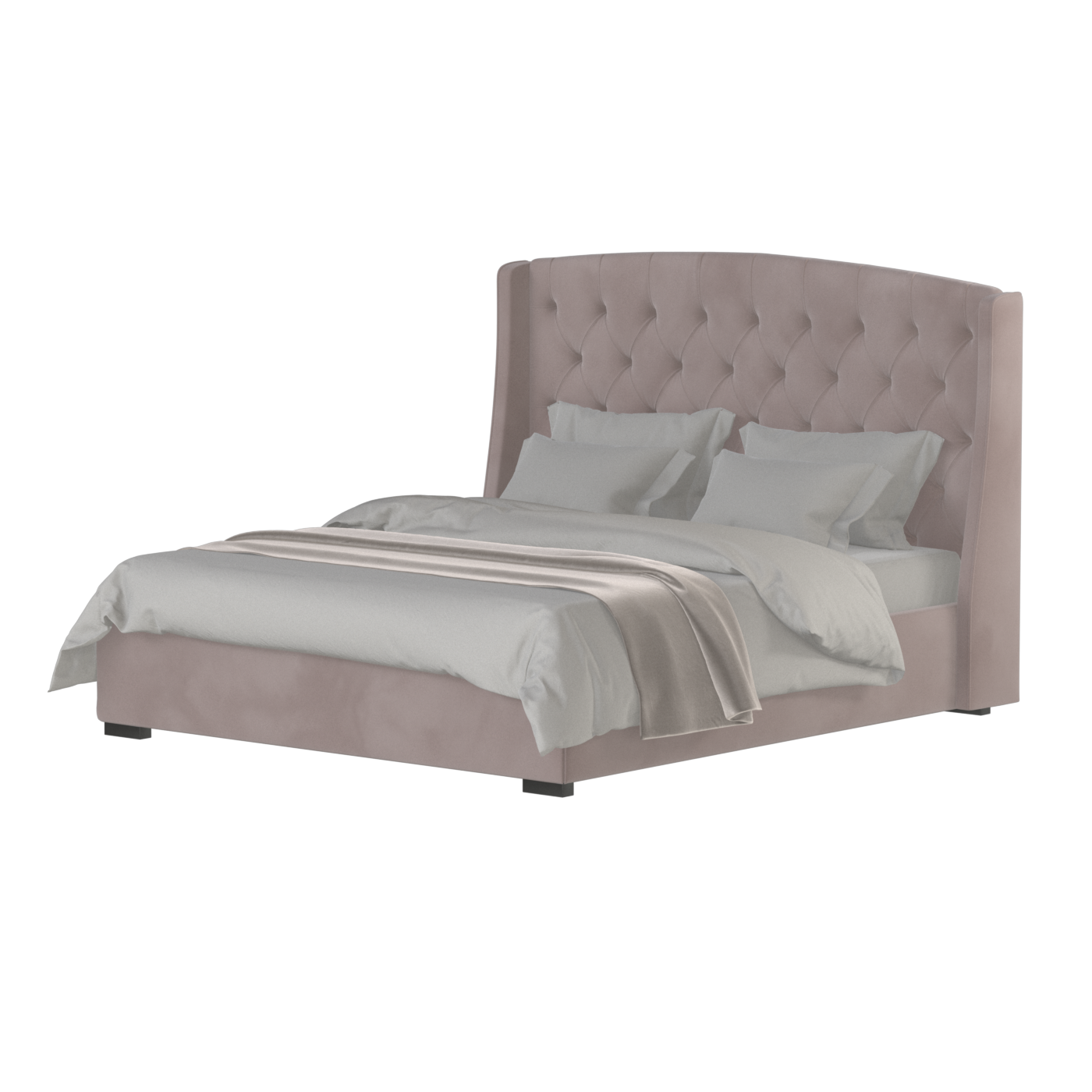 Sophia Upholstered Bed with Buttoned Headboard