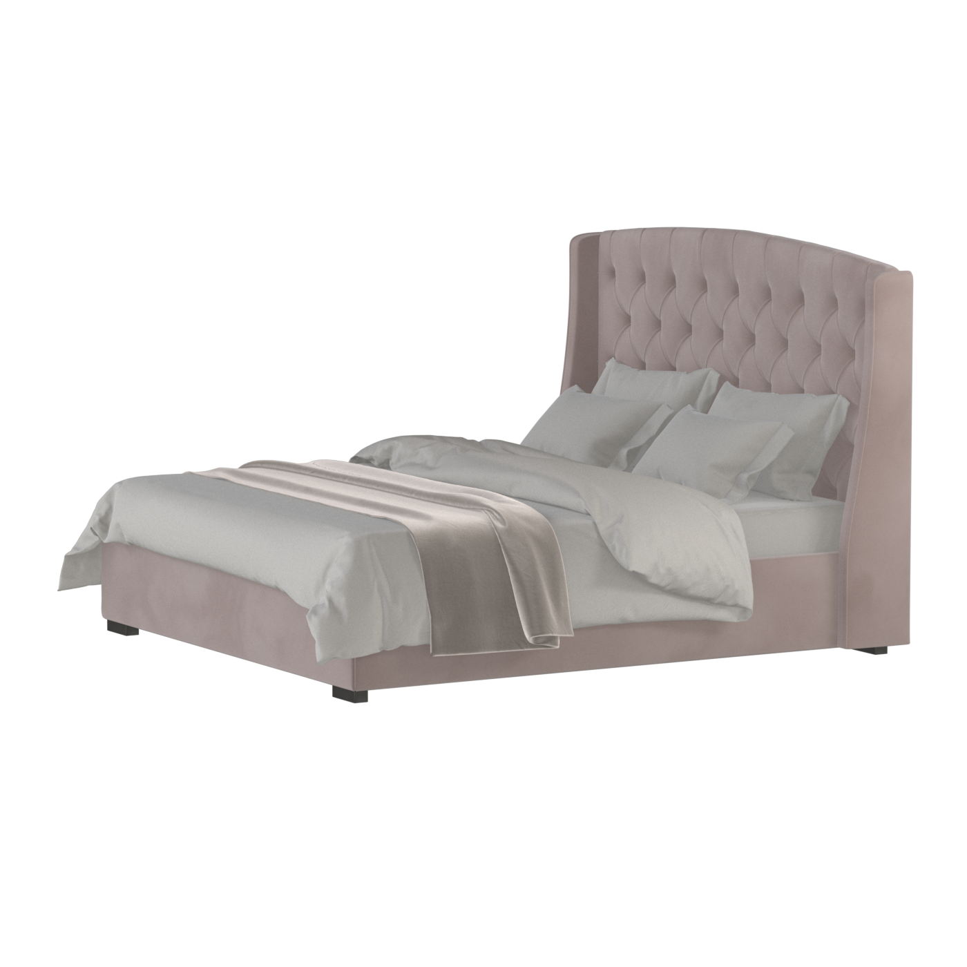 Sophia Upholstered Bed with Buttoned Headboard