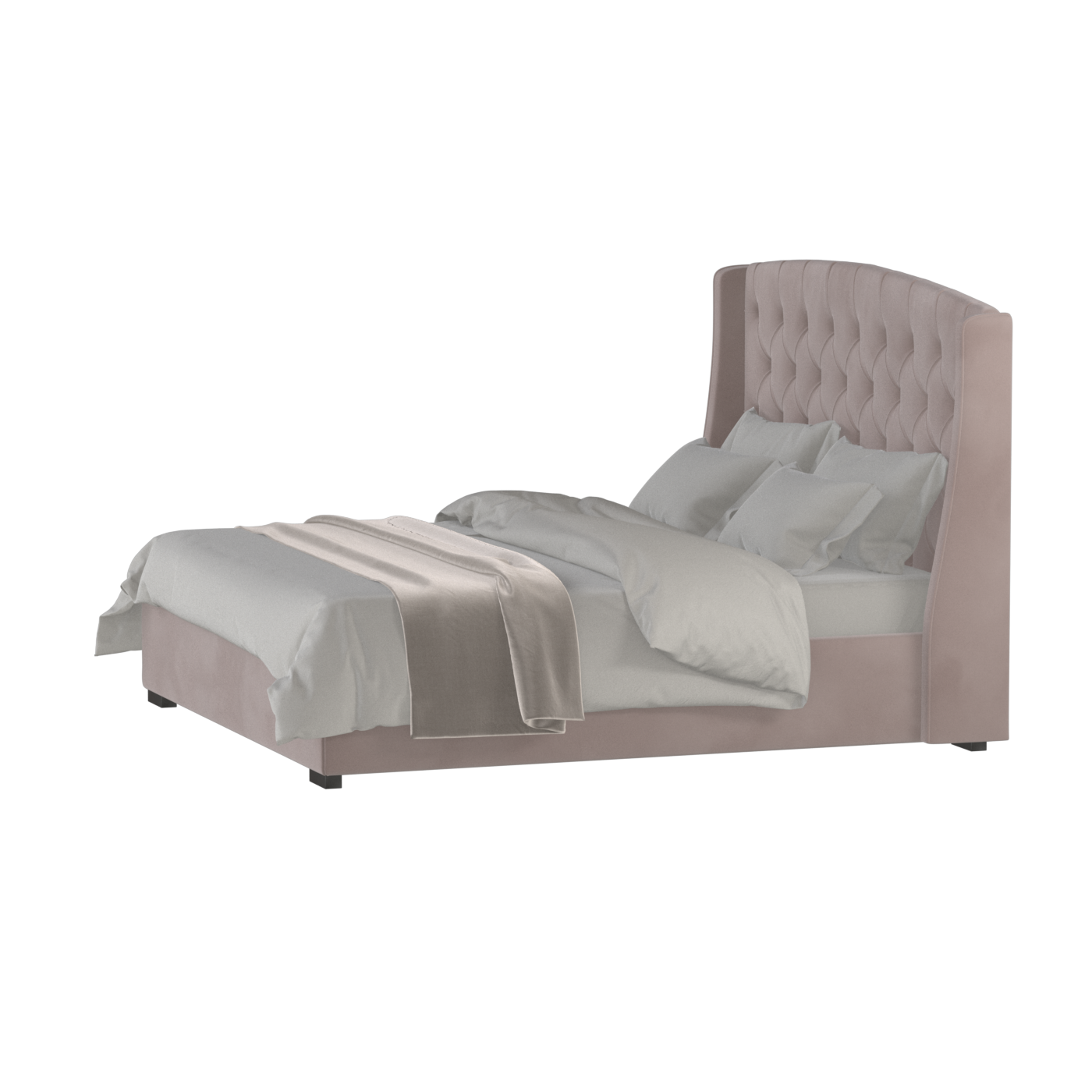 Sophia Upholstered Bed with Buttoned Headboard
