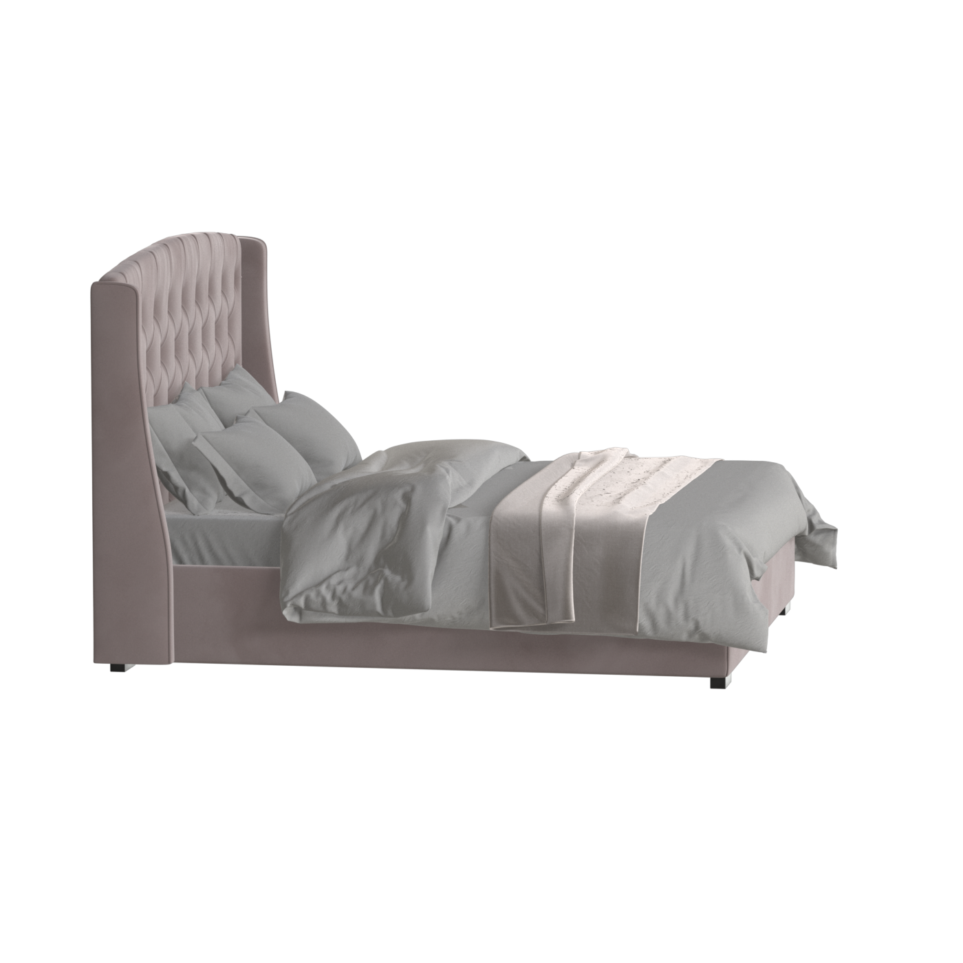 Sophia Upholstered Bed with Buttoned Headboard