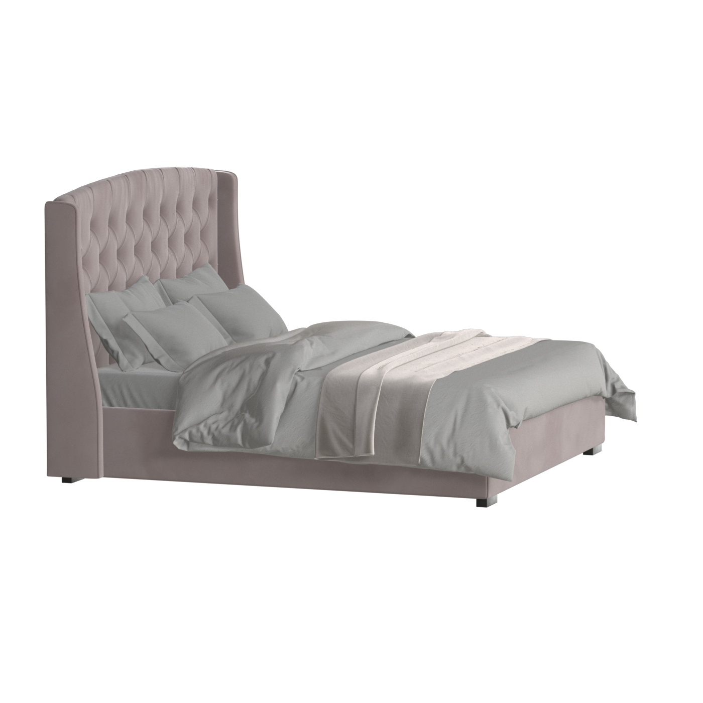 Sophia Upholstered Bed with Buttoned Headboard