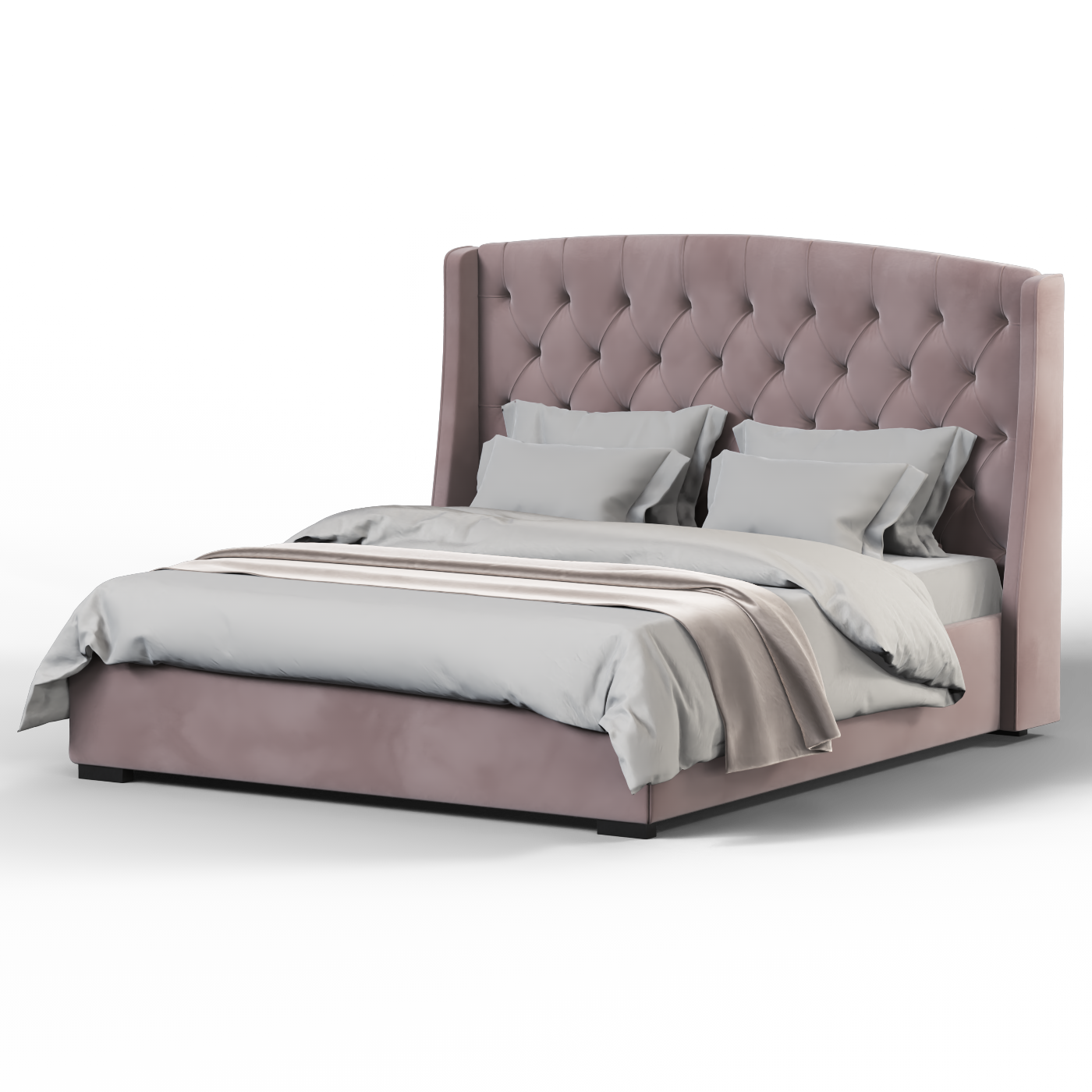 Sophia Upholstered Bed with Buttoned Headboard