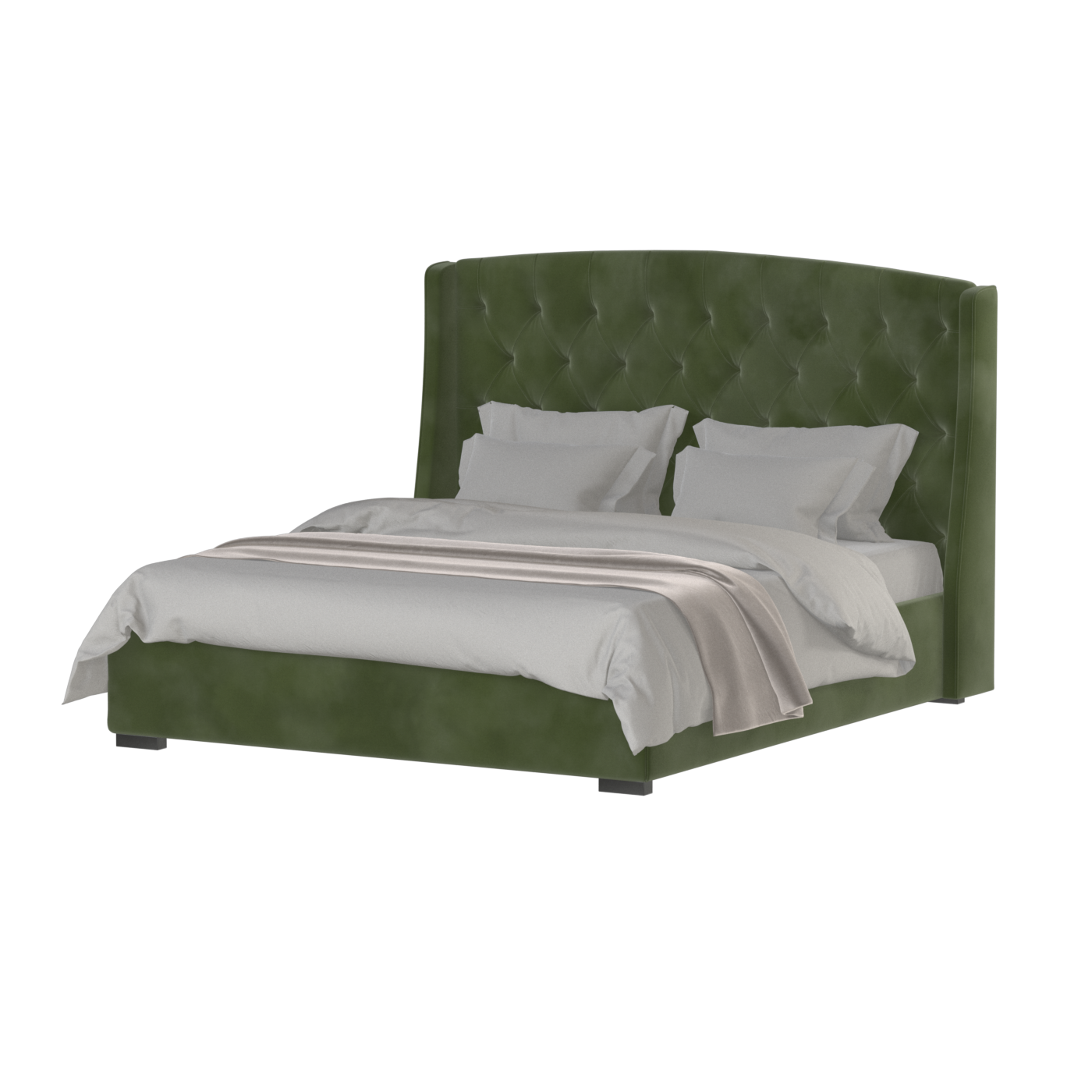 Sophia Upholstered Bed with Buttoned Headboard