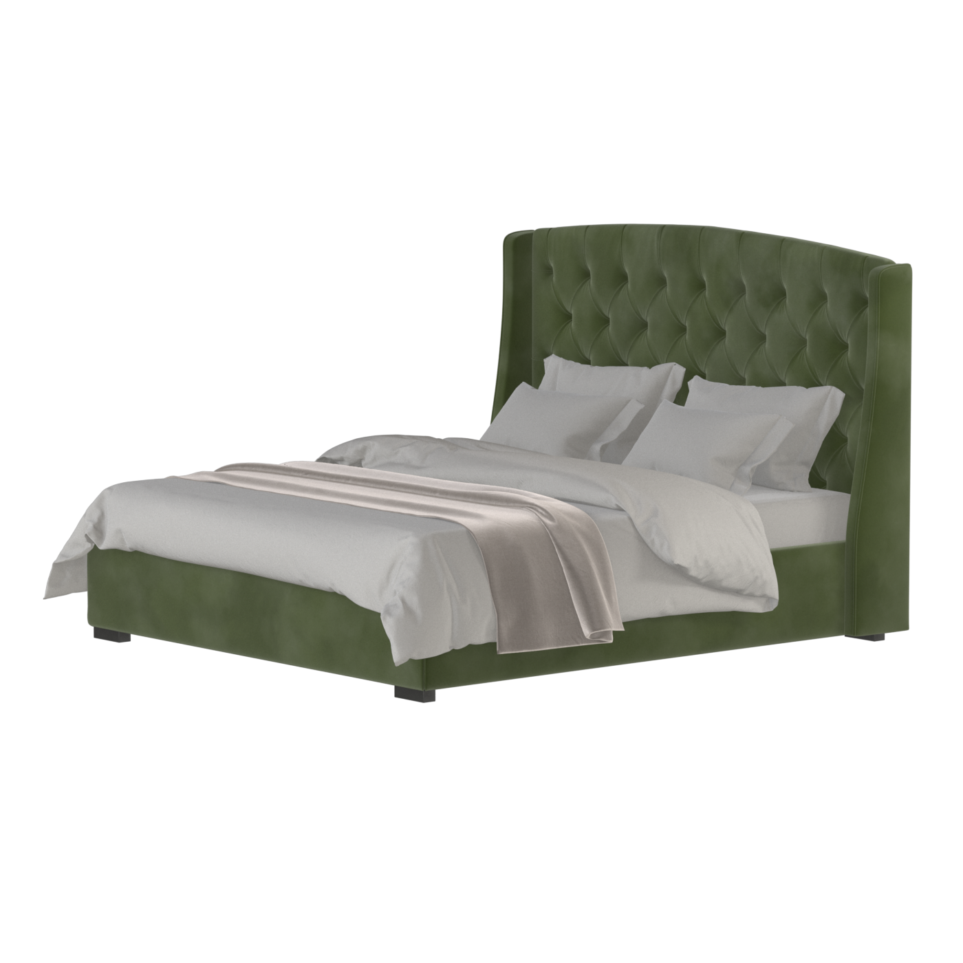 Sophia Upholstered Bed with Buttoned Headboard