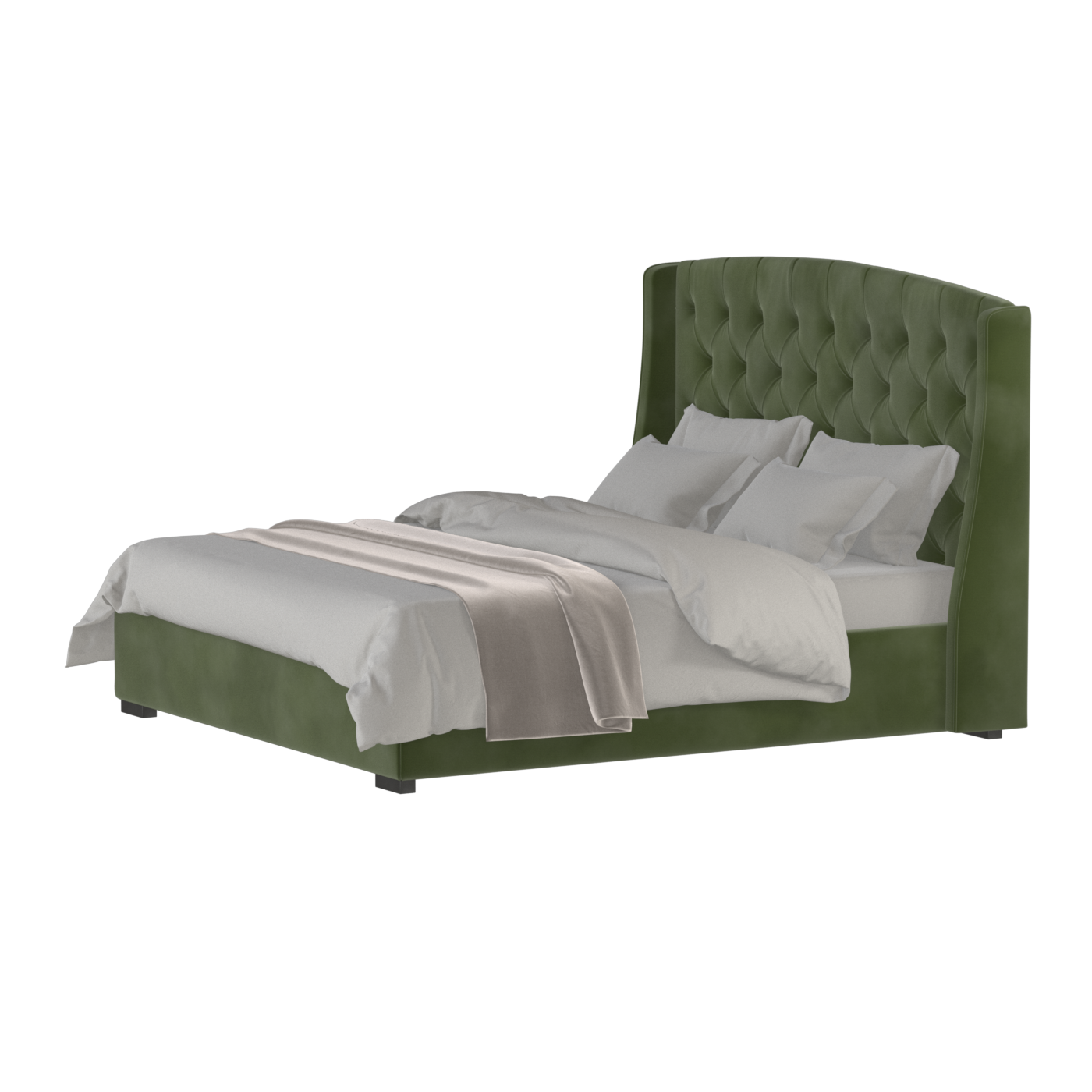 Sophia Upholstered Bed with Buttoned Headboard
