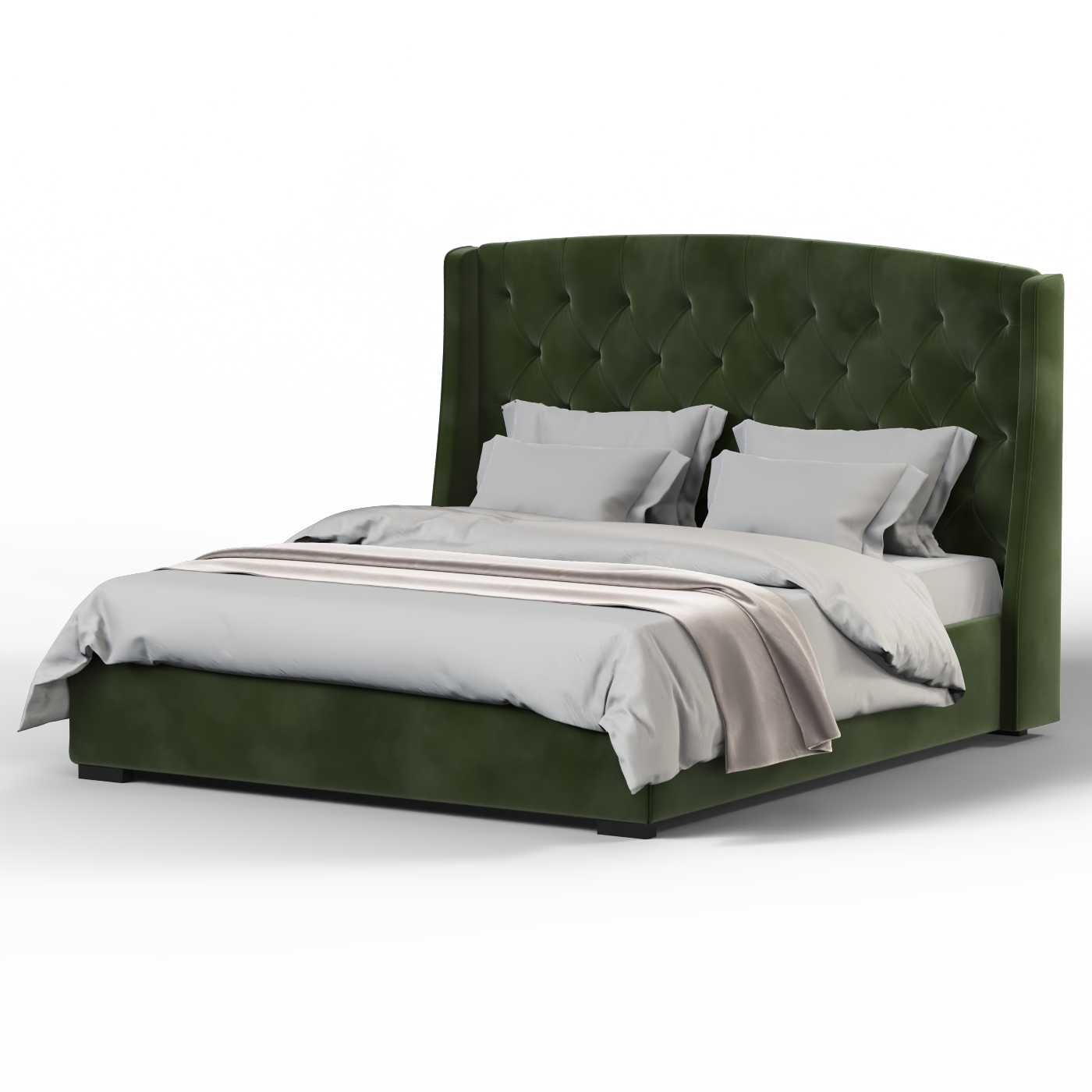 Sophia Upholstered Bed with Buttoned Headboard