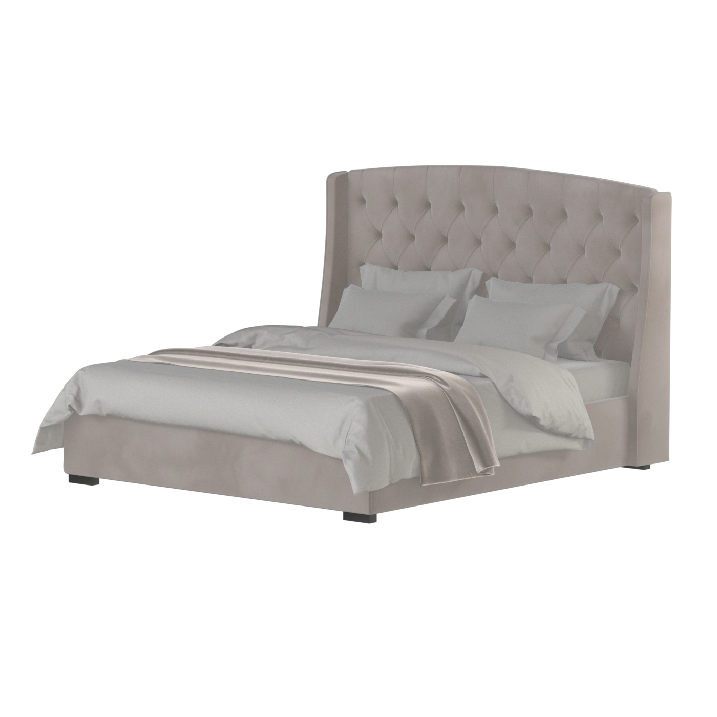 Sophia Upholstered Bed with Buttoned Headboard