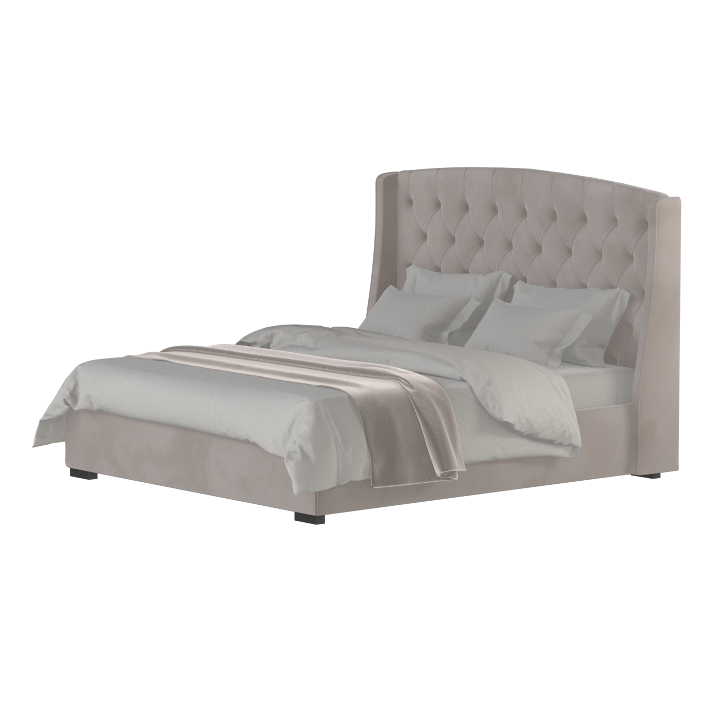 Sophia Upholstered Bed with Buttoned Headboard