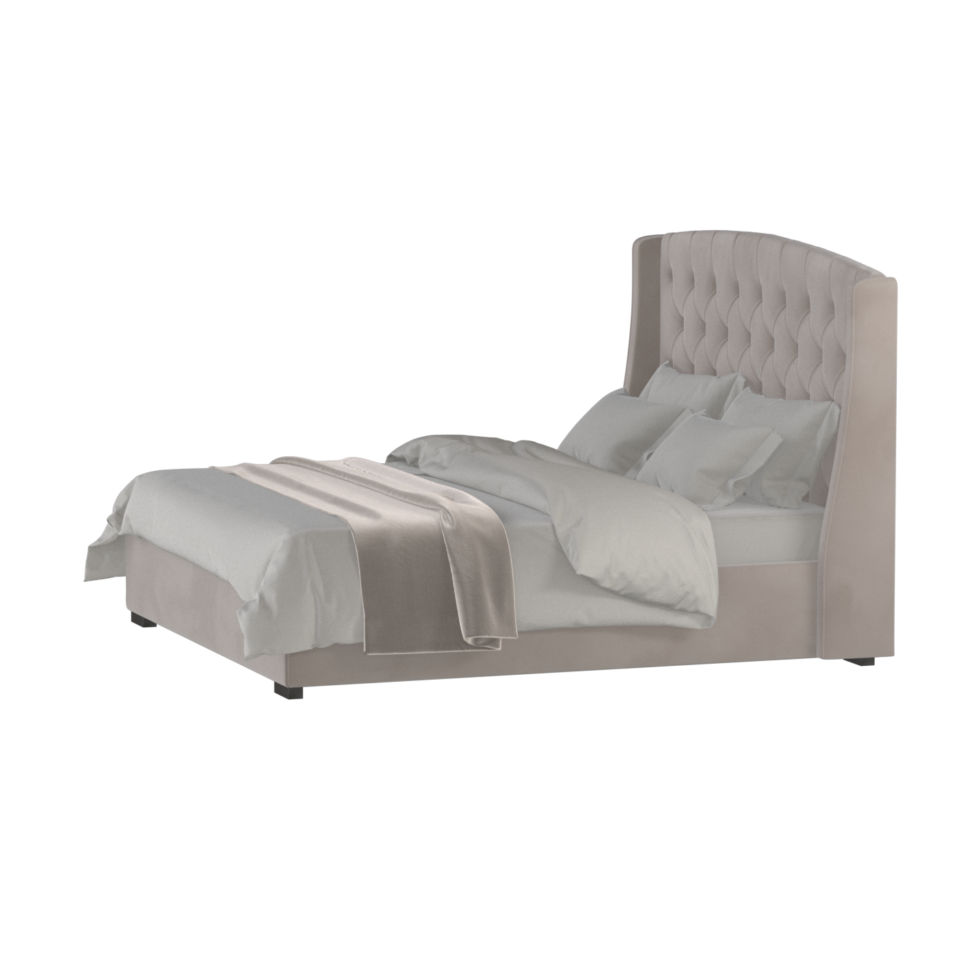 Sophia Upholstered Bed with Buttoned Headboard