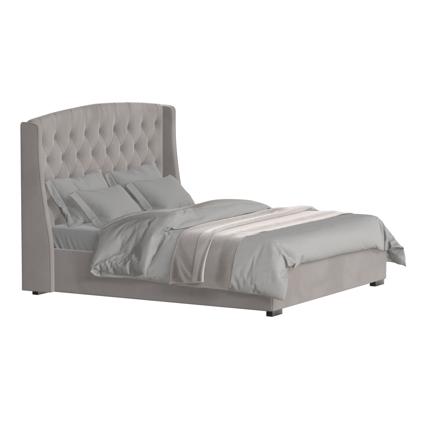 Sophia Upholstered Bed with Buttoned Headboard