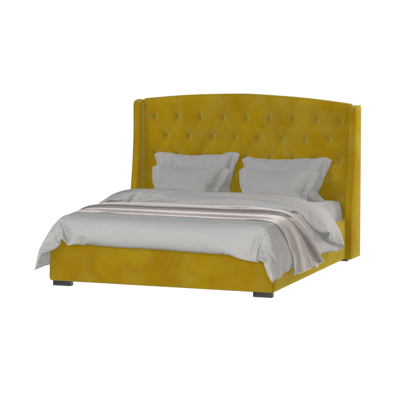 Sophia Upholstered Bed with Buttoned Headboard