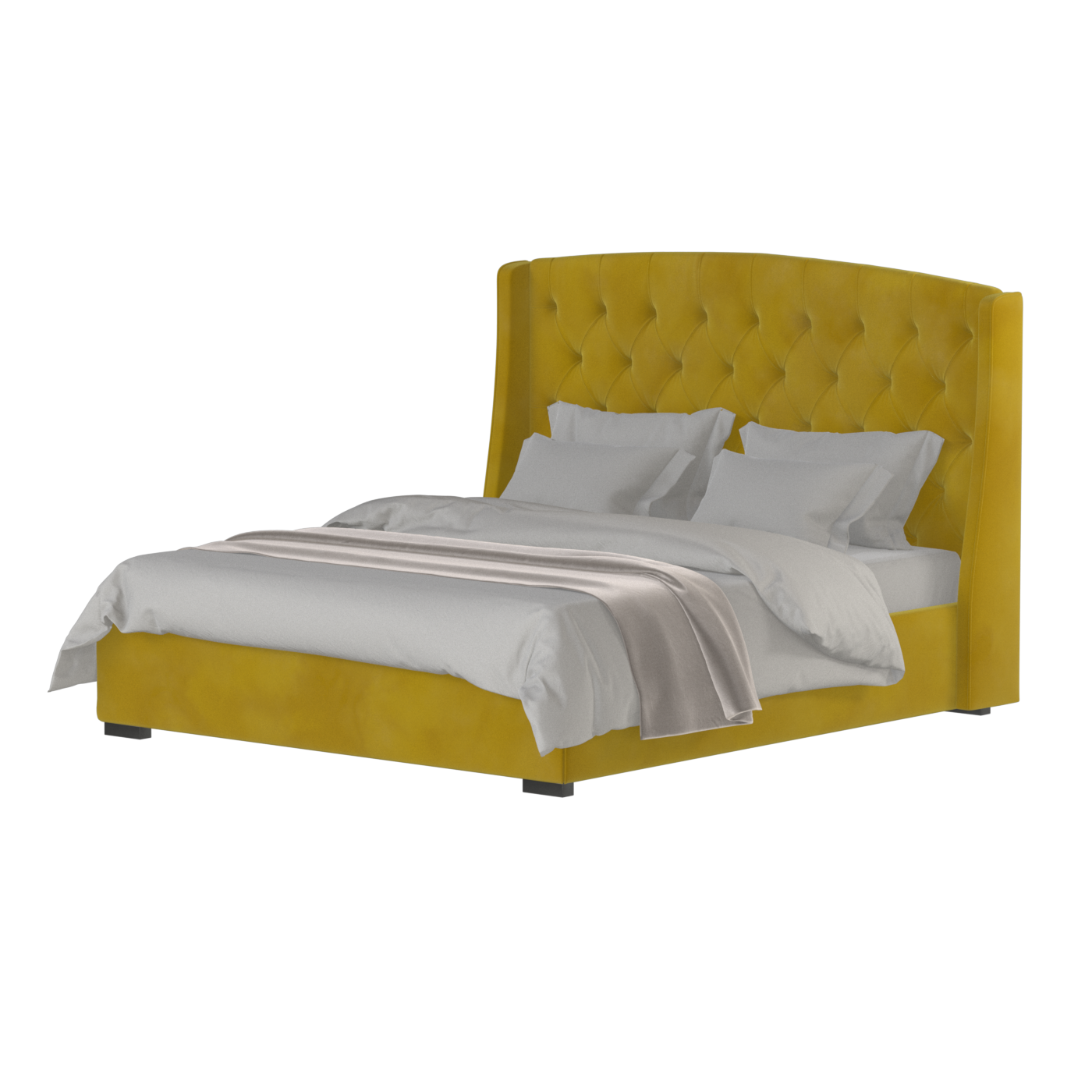 Sophia Upholstered Bed with Buttoned Headboard