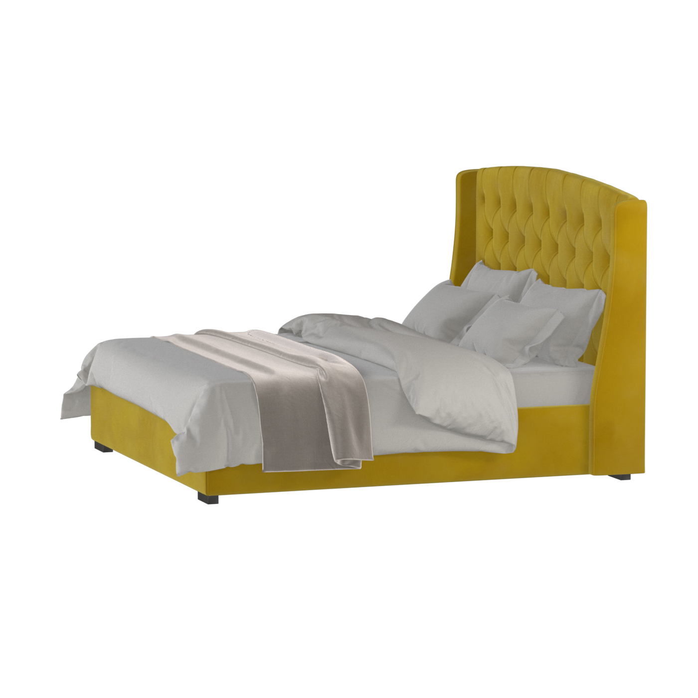 Sophia Upholstered Bed with Buttoned Headboard