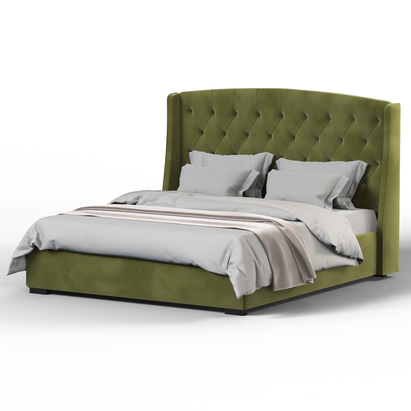 Sophia Upholstered Bed with Buttoned Headboard