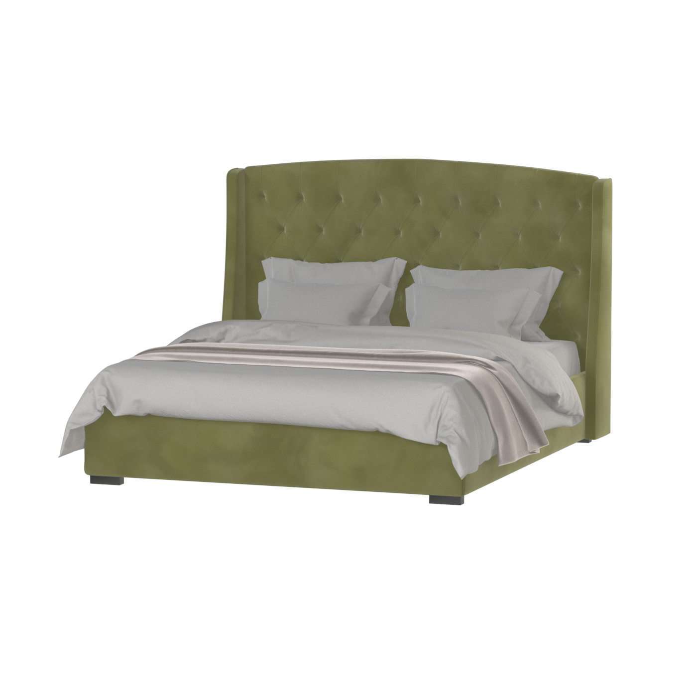 Sophia Upholstered Bed with Buttoned Headboard