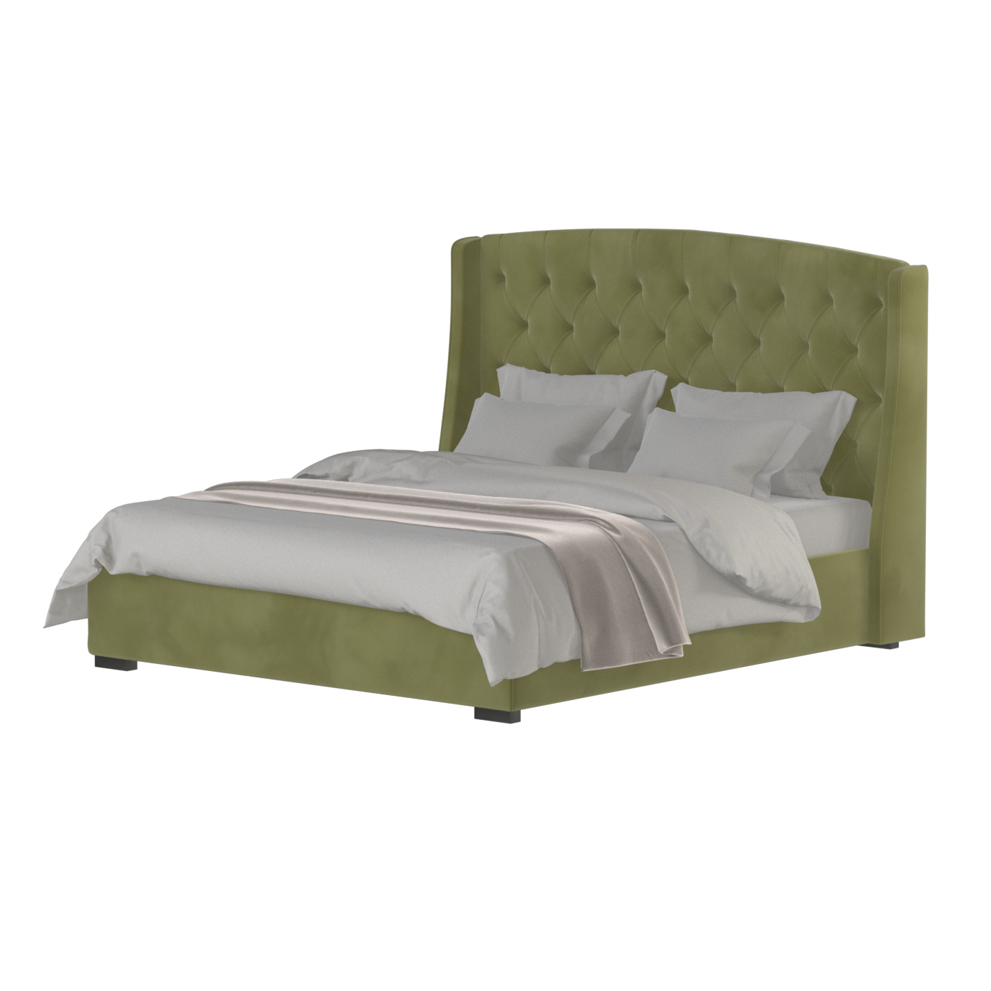Sophia Upholstered Bed with Buttoned Headboard