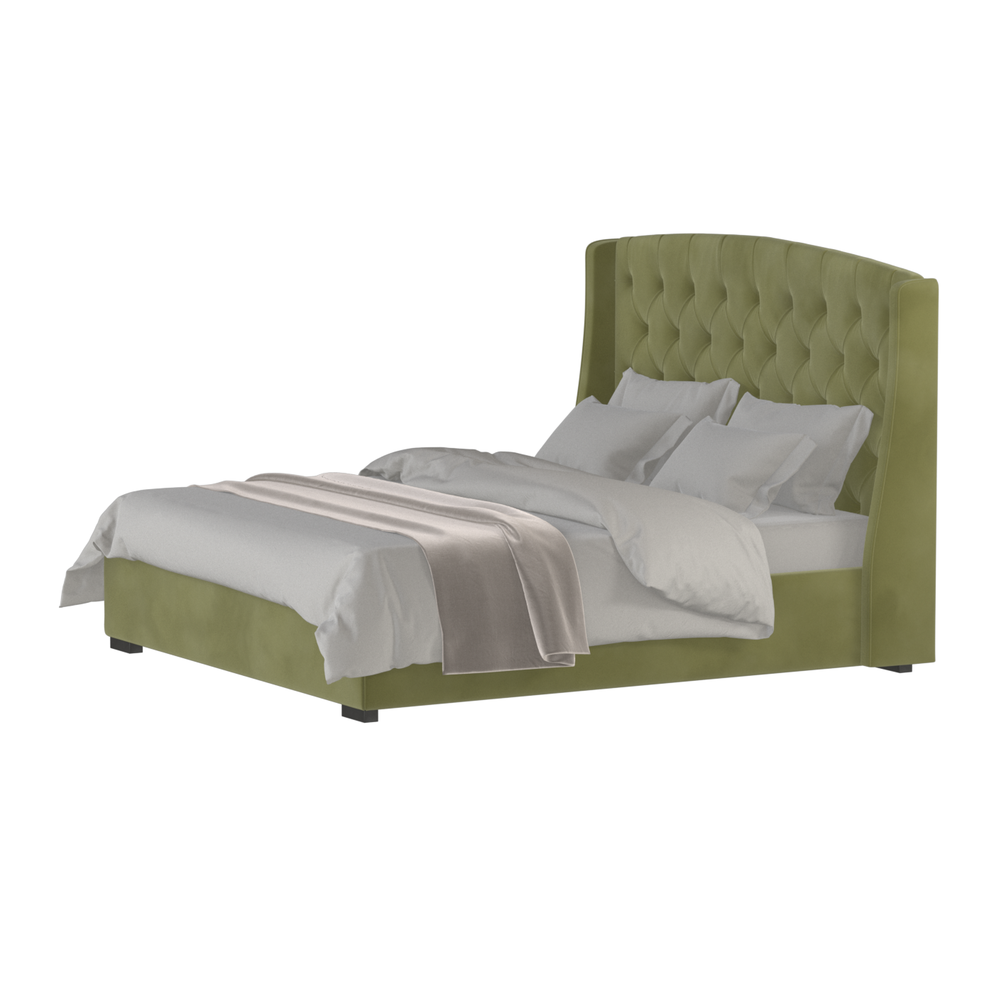 Sophia Upholstered Bed with Buttoned Headboard