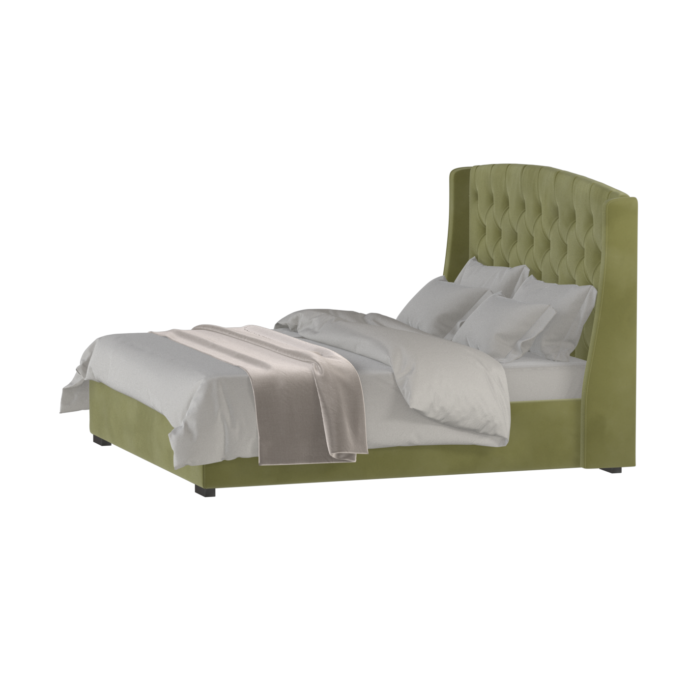 Sophia Upholstered Bed with Buttoned Headboard