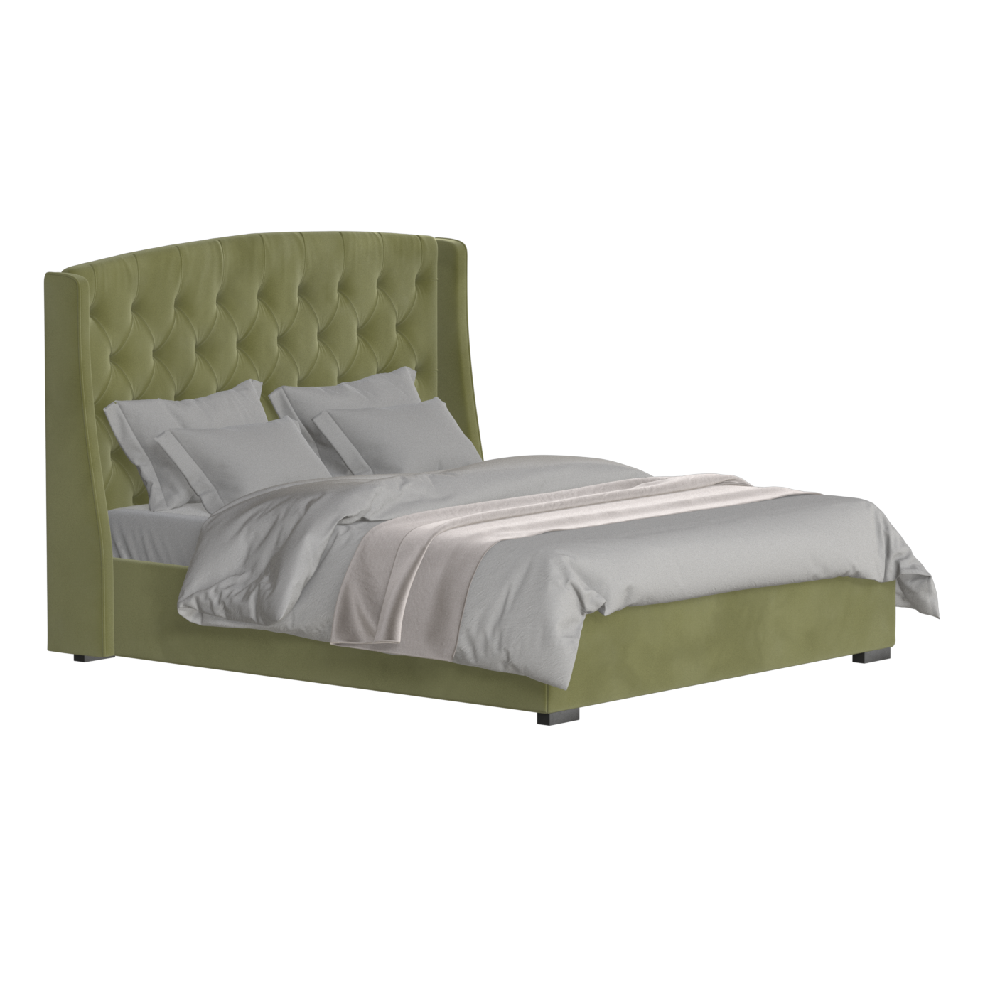 Sophia Upholstered Bed with Buttoned Headboard