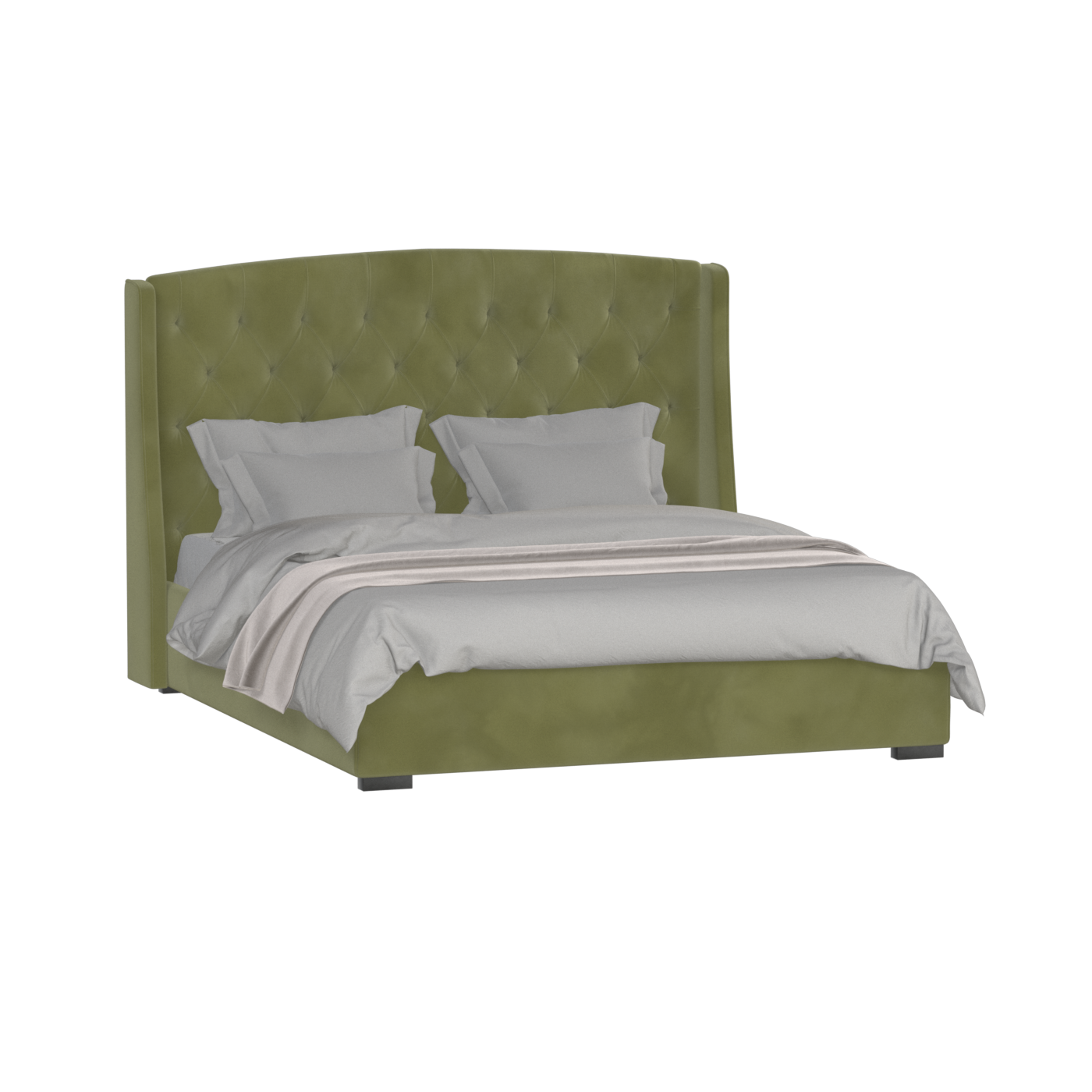 Sophia Upholstered Bed with Buttoned Headboard