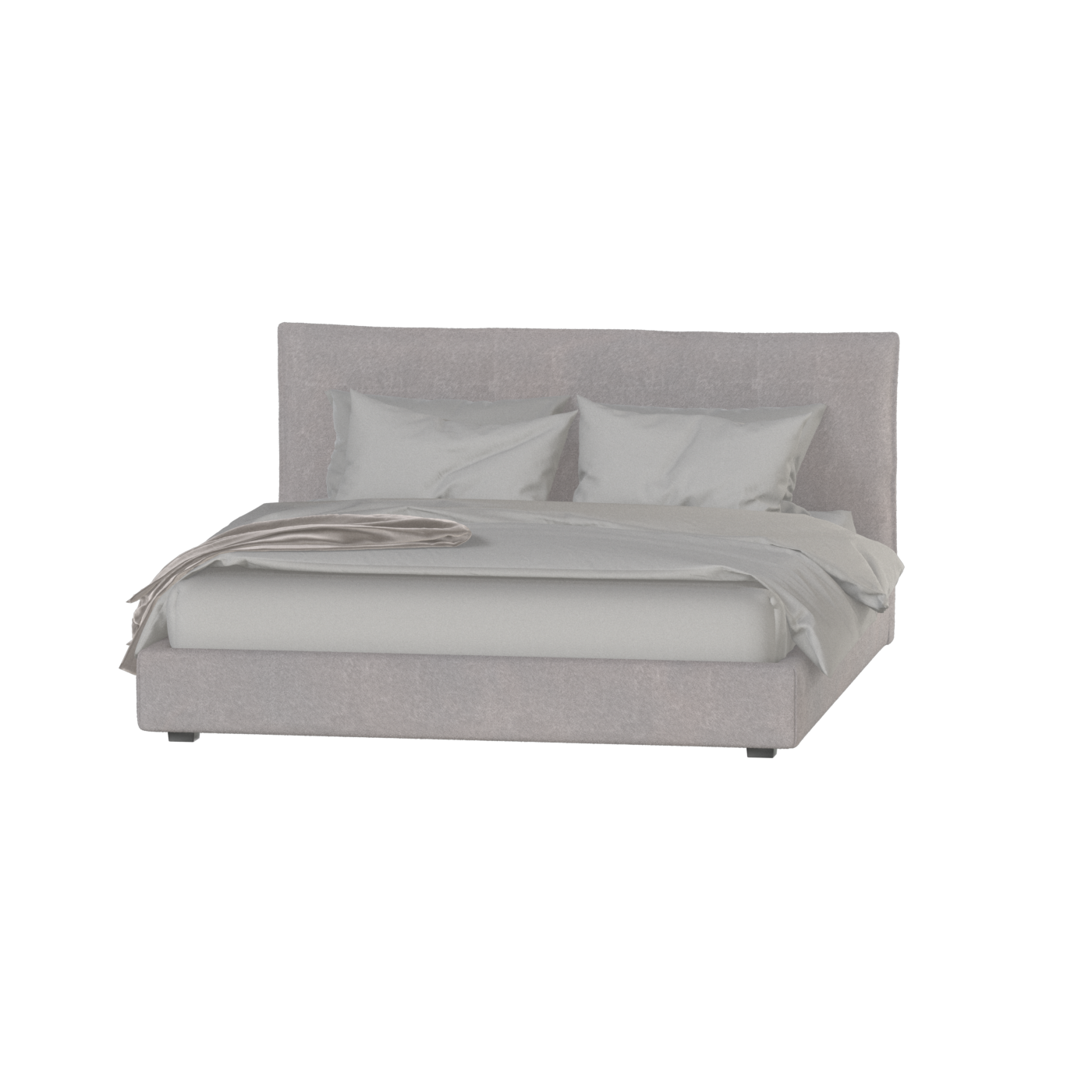 Thea Upholstered Double Bed with Clean Headboard