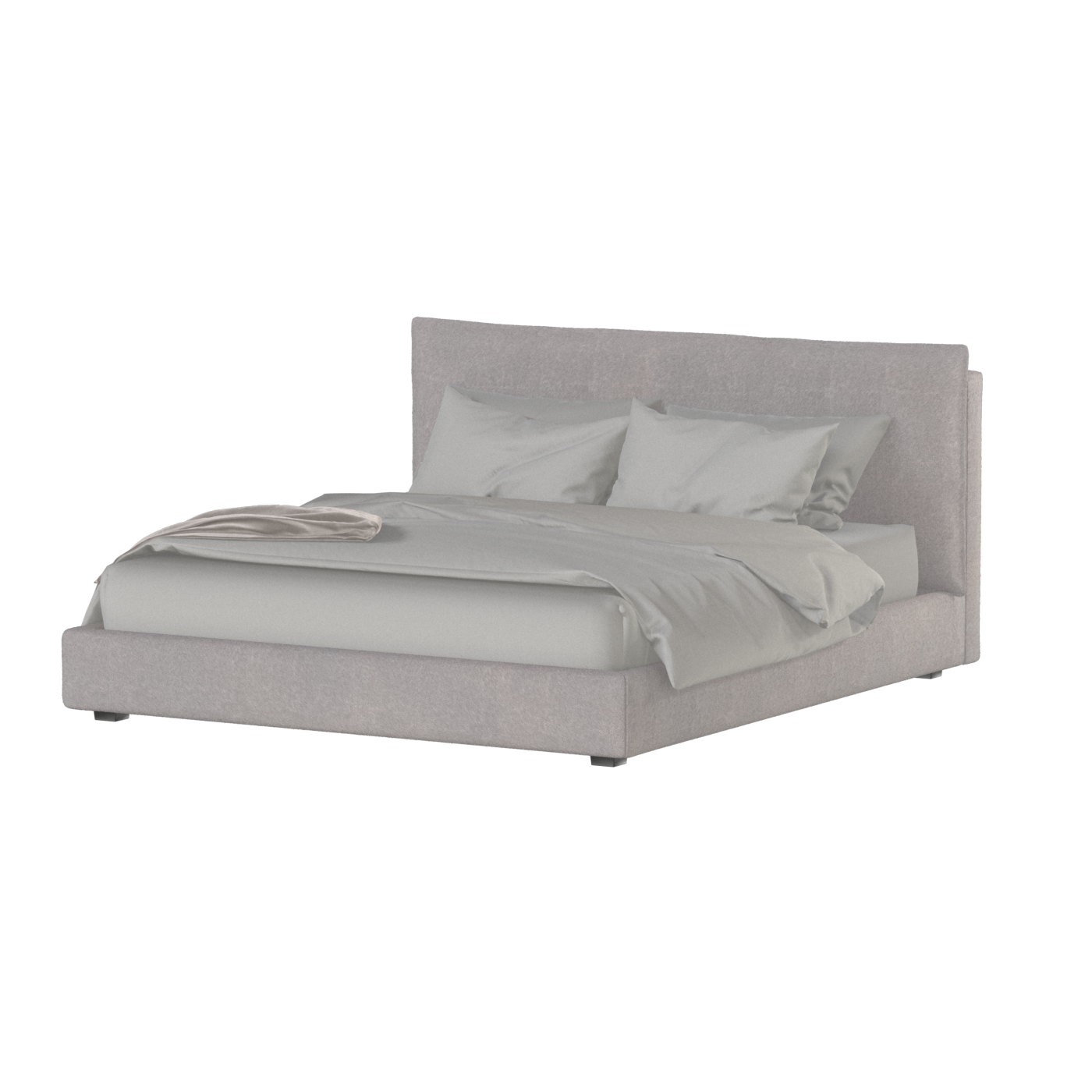 Thea Upholstered Double Bed with Clean Headboard