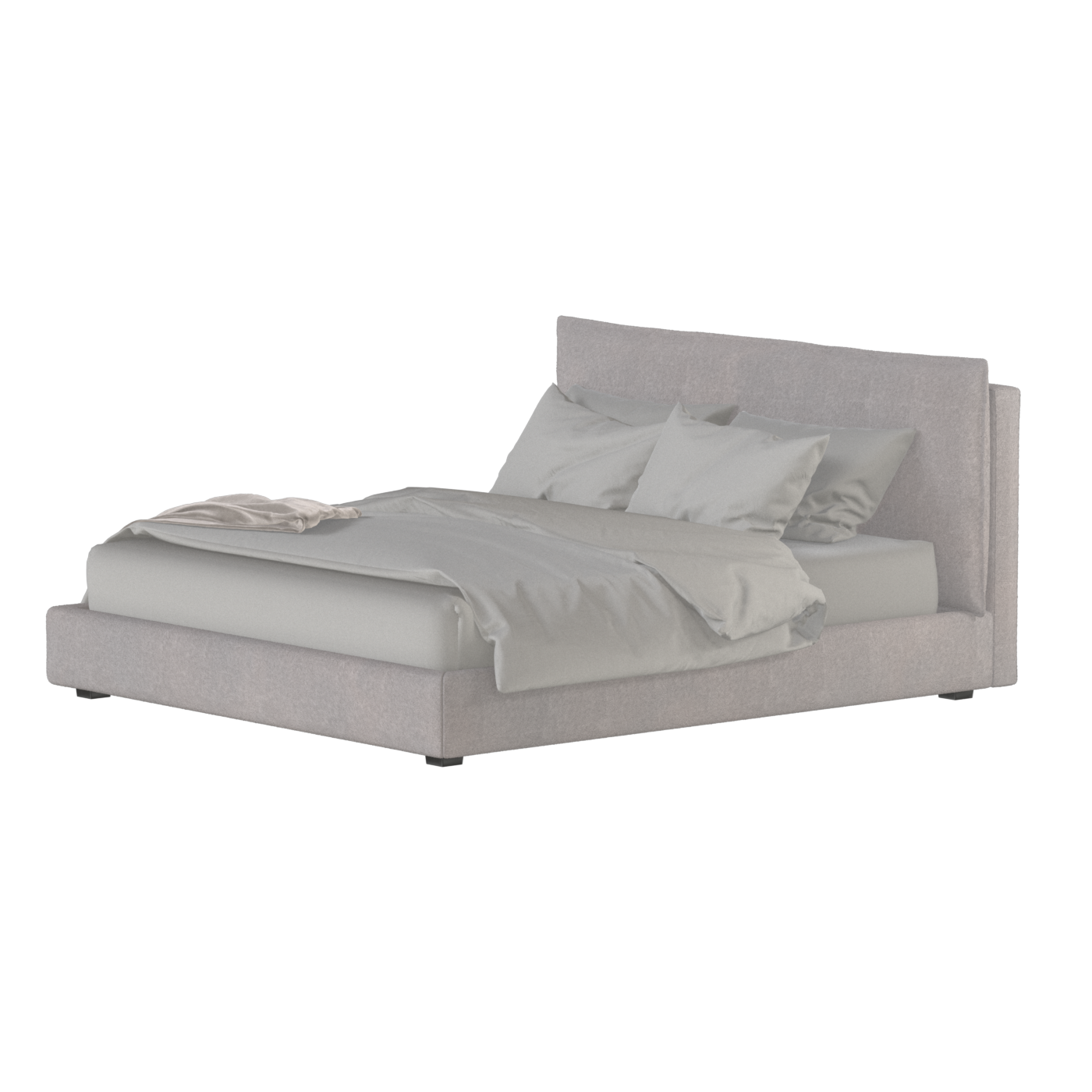 Thea Upholstered Double Bed with Clean Headboard