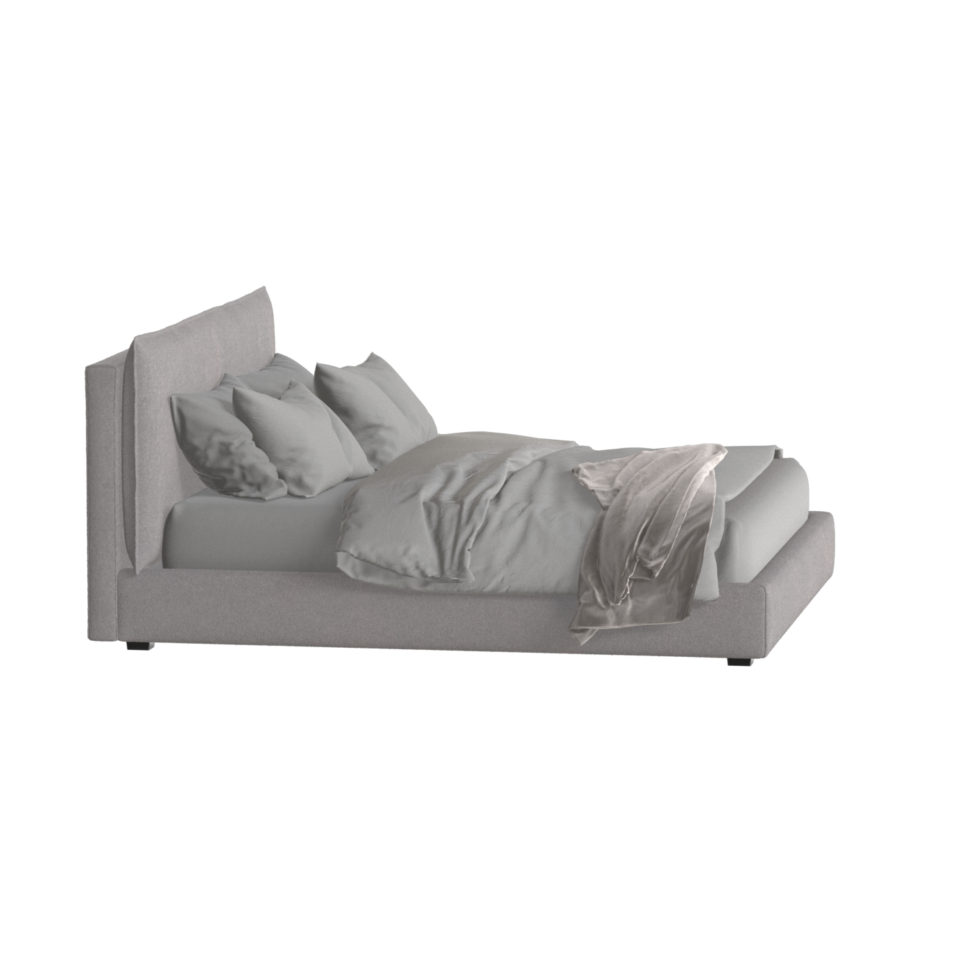 Thea Upholstered Double Bed with Clean Headboard
