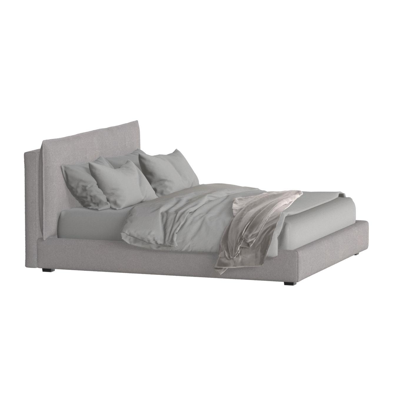 Thea Upholstered Double Bed with Clean Headboard