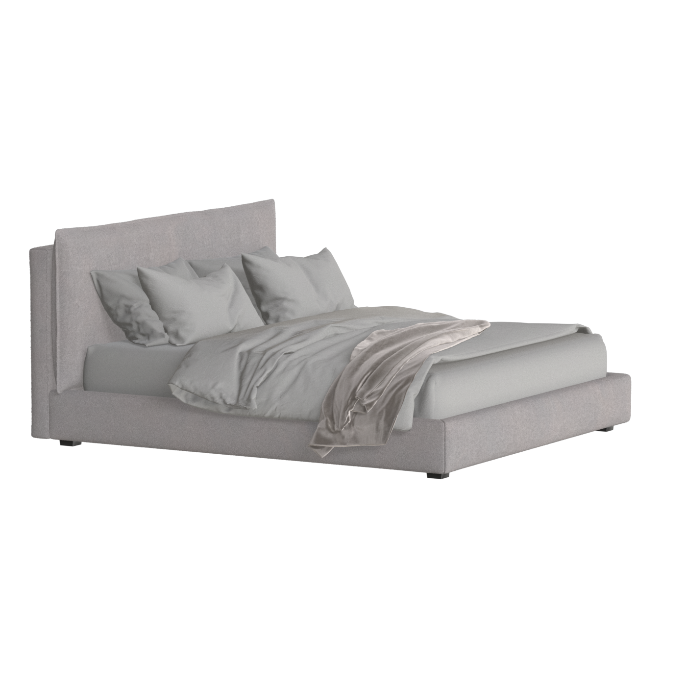 Thea Upholstered Double Bed with Clean Headboard
