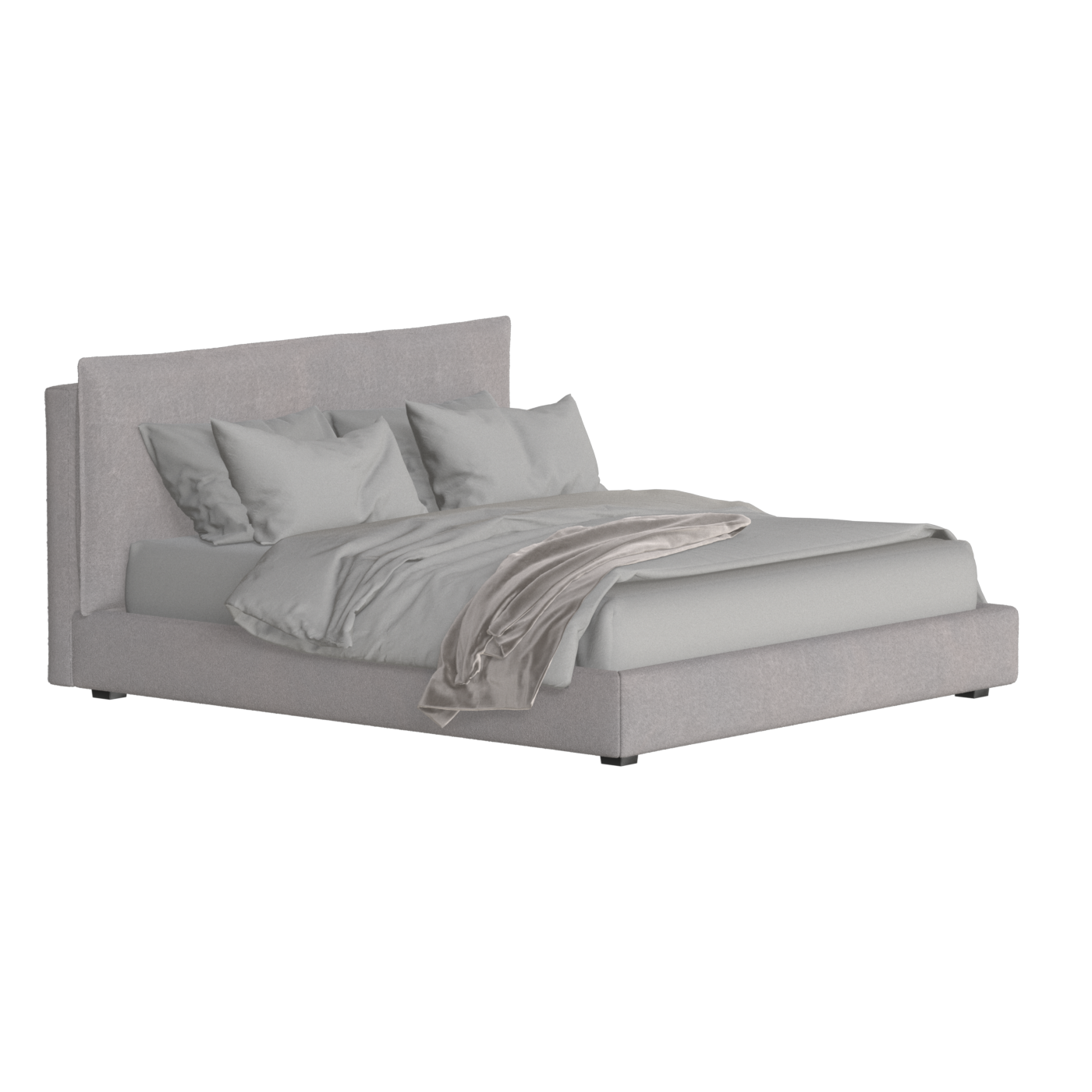 Thea Upholstered Double Bed with Clean Headboard