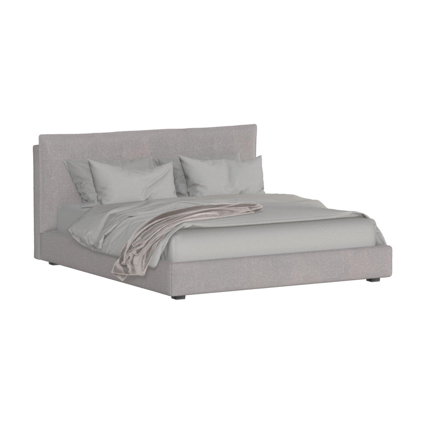 Thea Upholstered Double Bed with Clean Headboard