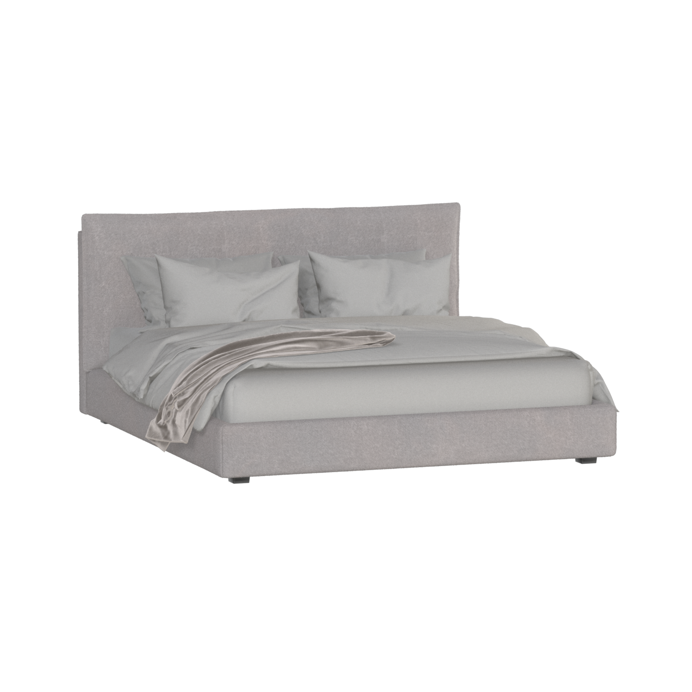 Thea Upholstered Double Bed with Clean Headboard