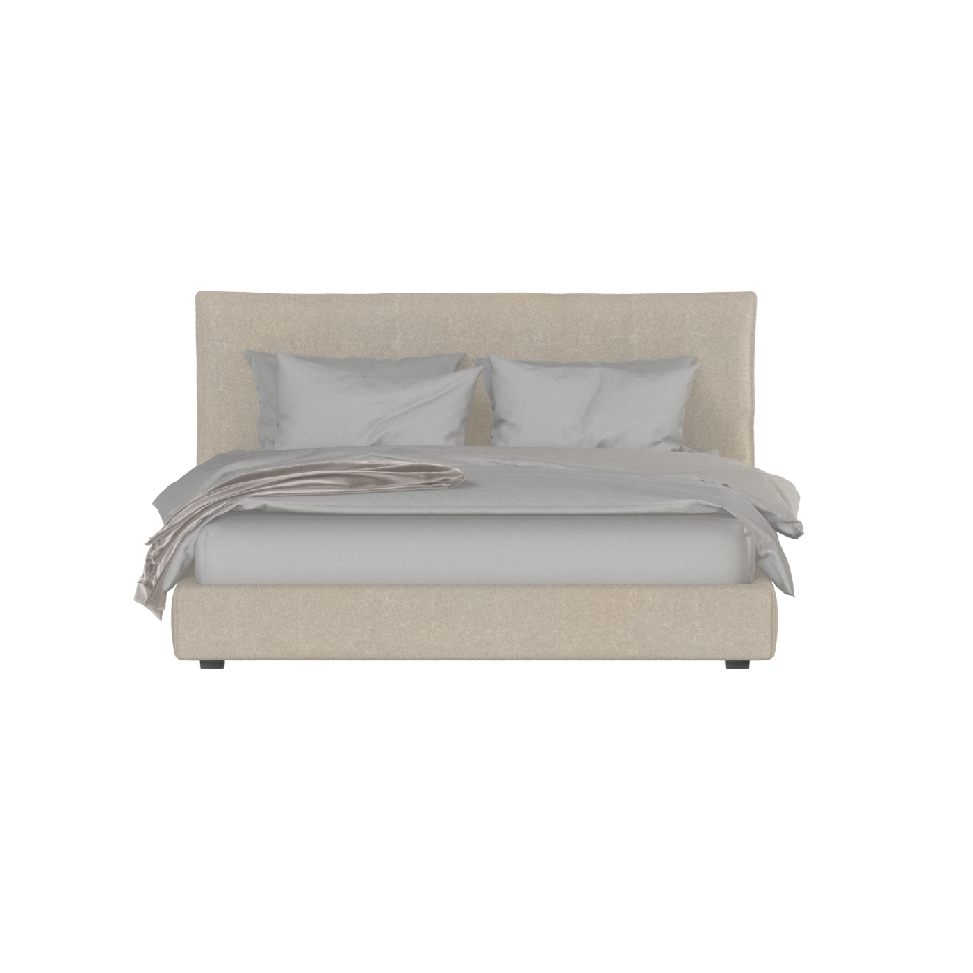 Thea Upholstered Double Bed with Clean Headboard