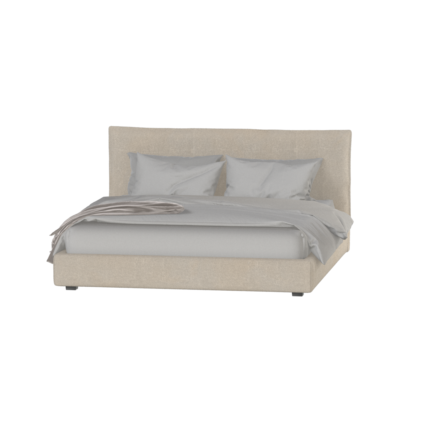 Thea Upholstered Double Bed with Clean Headboard