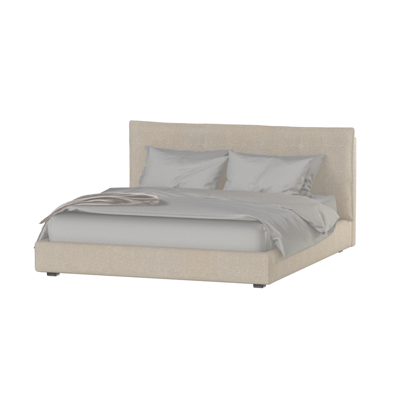 Thea Upholstered Double Bed with Clean Headboard