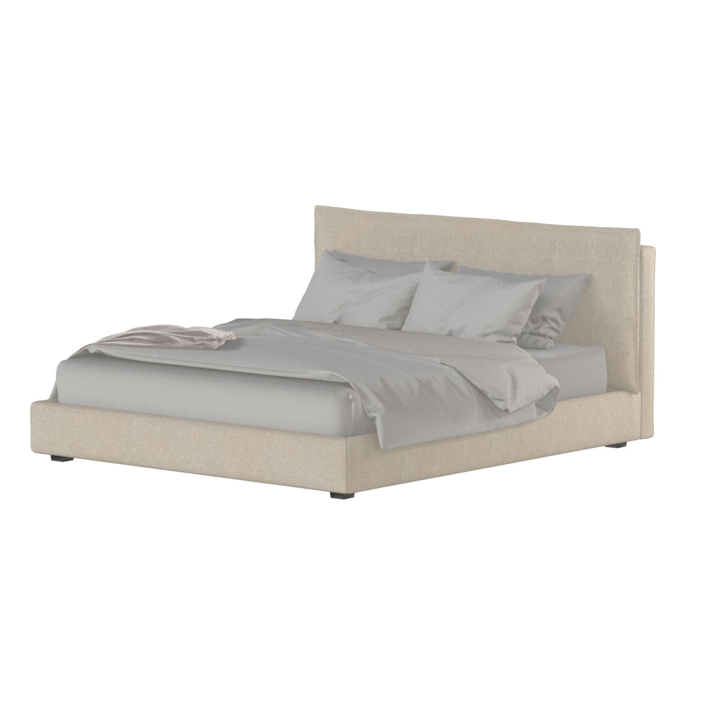Thea Upholstered Double Bed with Clean Headboard