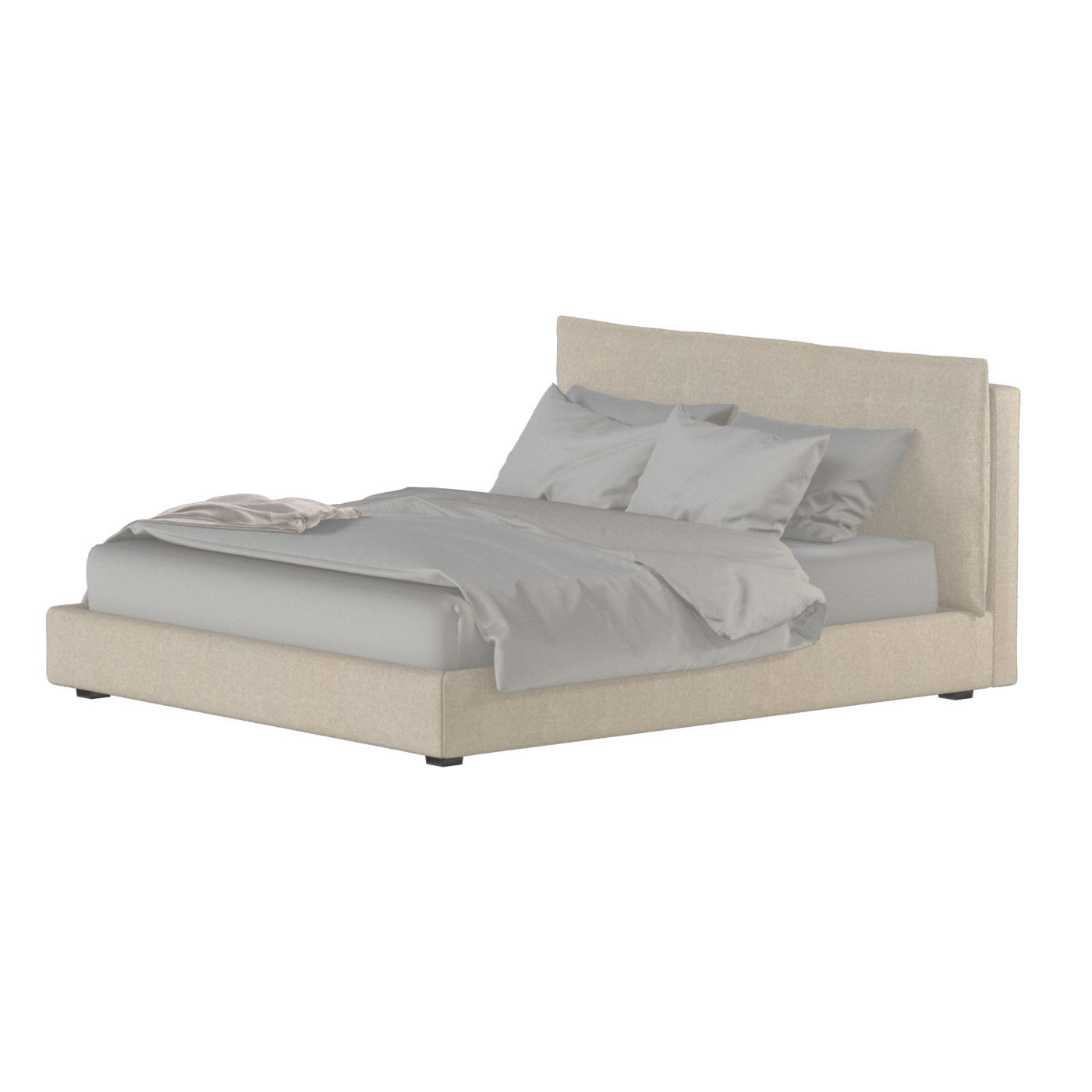 Thea Upholstered Double Bed with Clean Headboard