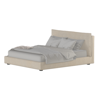 Thea Upholstered Double Bed with Clean Headboard