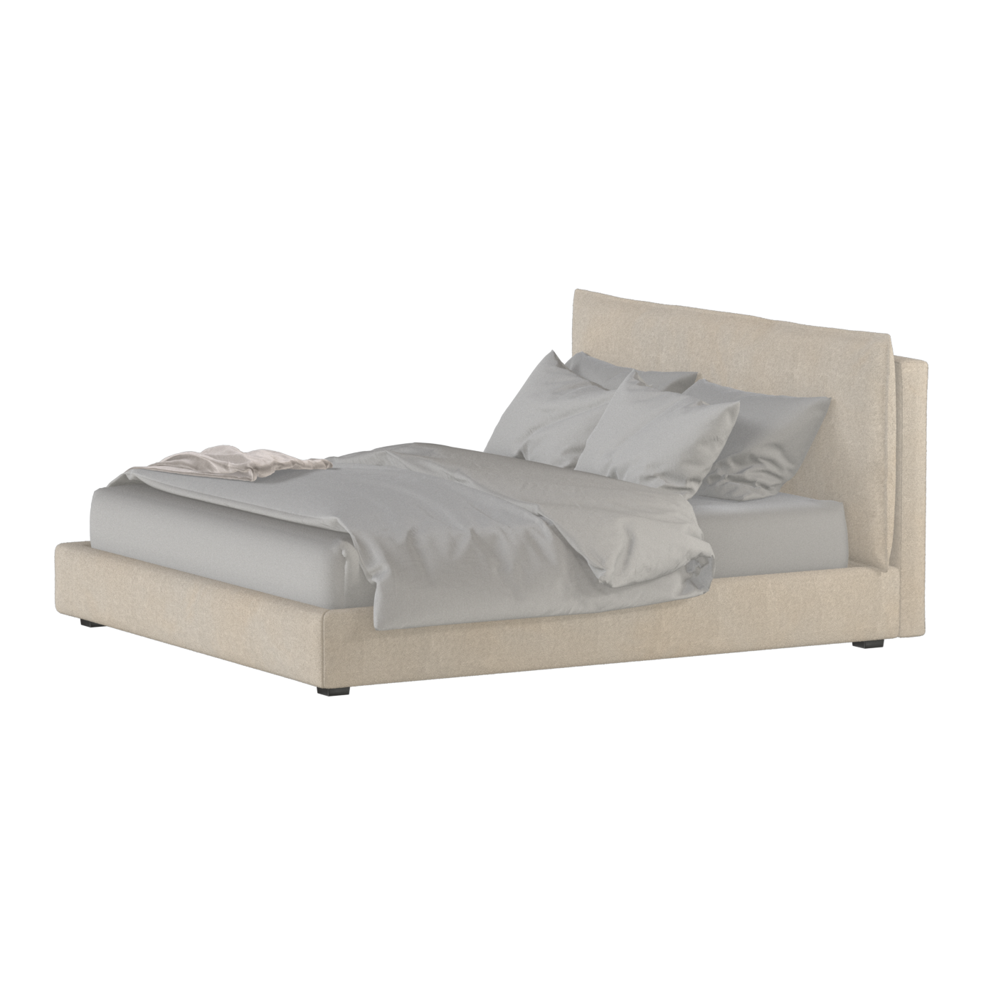 Thea Upholstered Double Bed with Clean Headboard