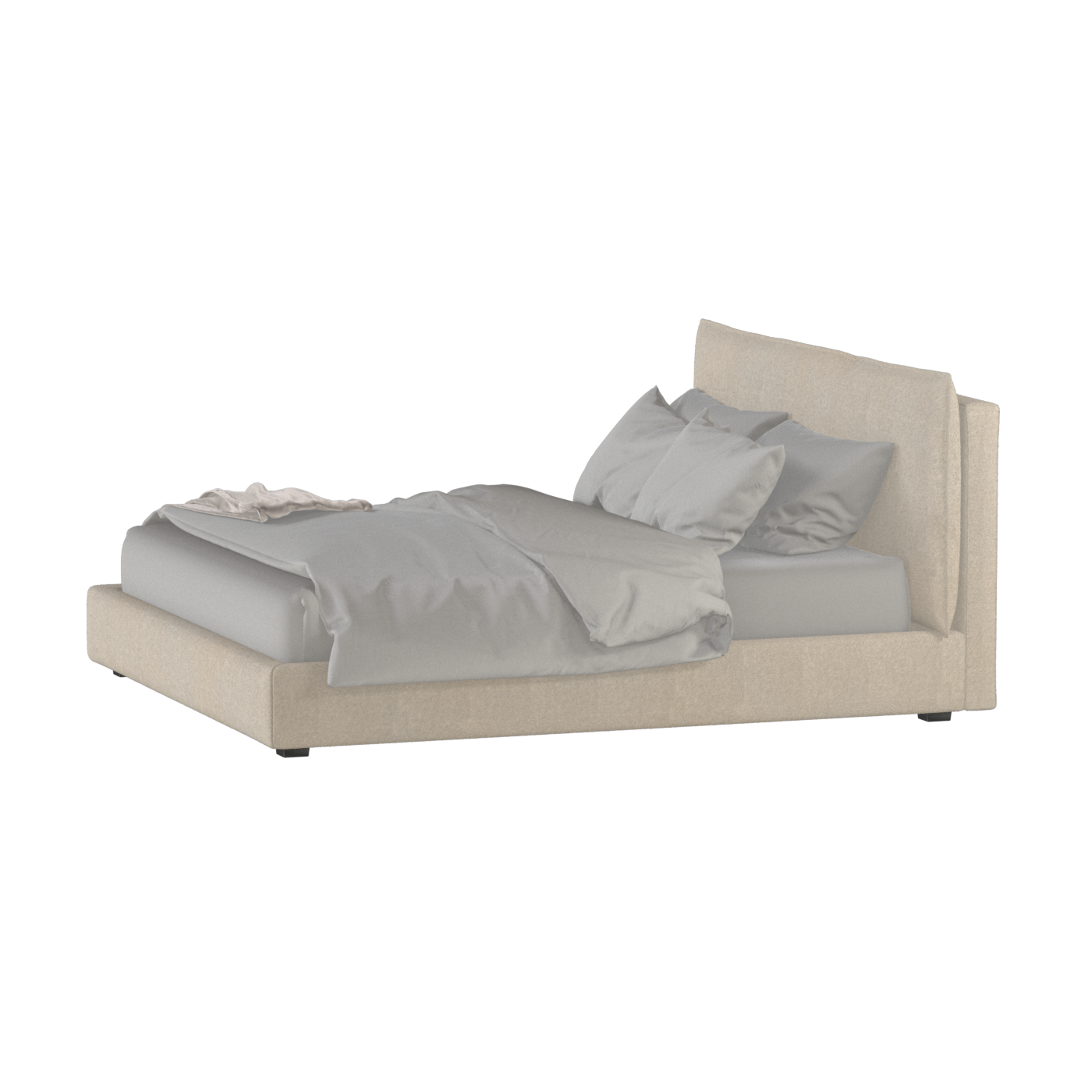 Thea Upholstered Double Bed with Clean Headboard