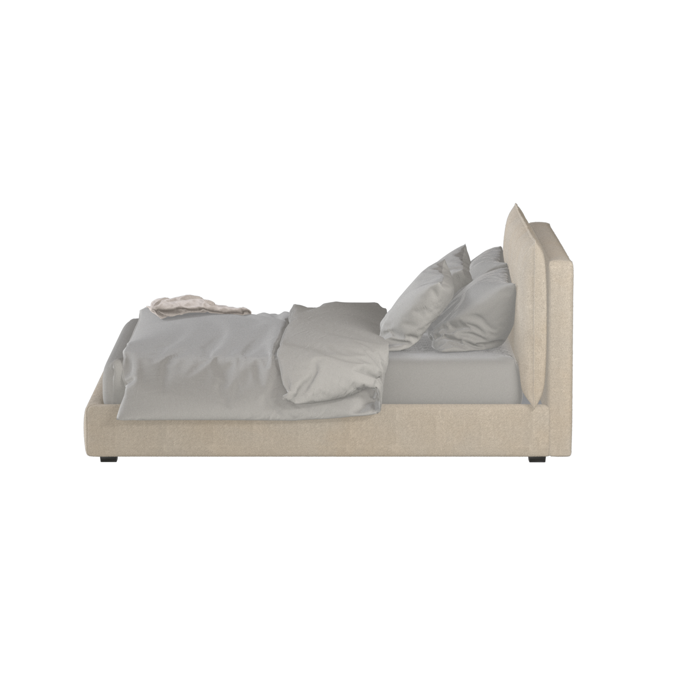 Thea Upholstered Double Bed with Clean Headboard