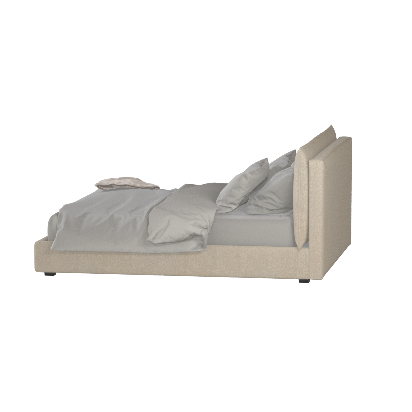 Thea Upholstered Double Bed with Clean Headboard