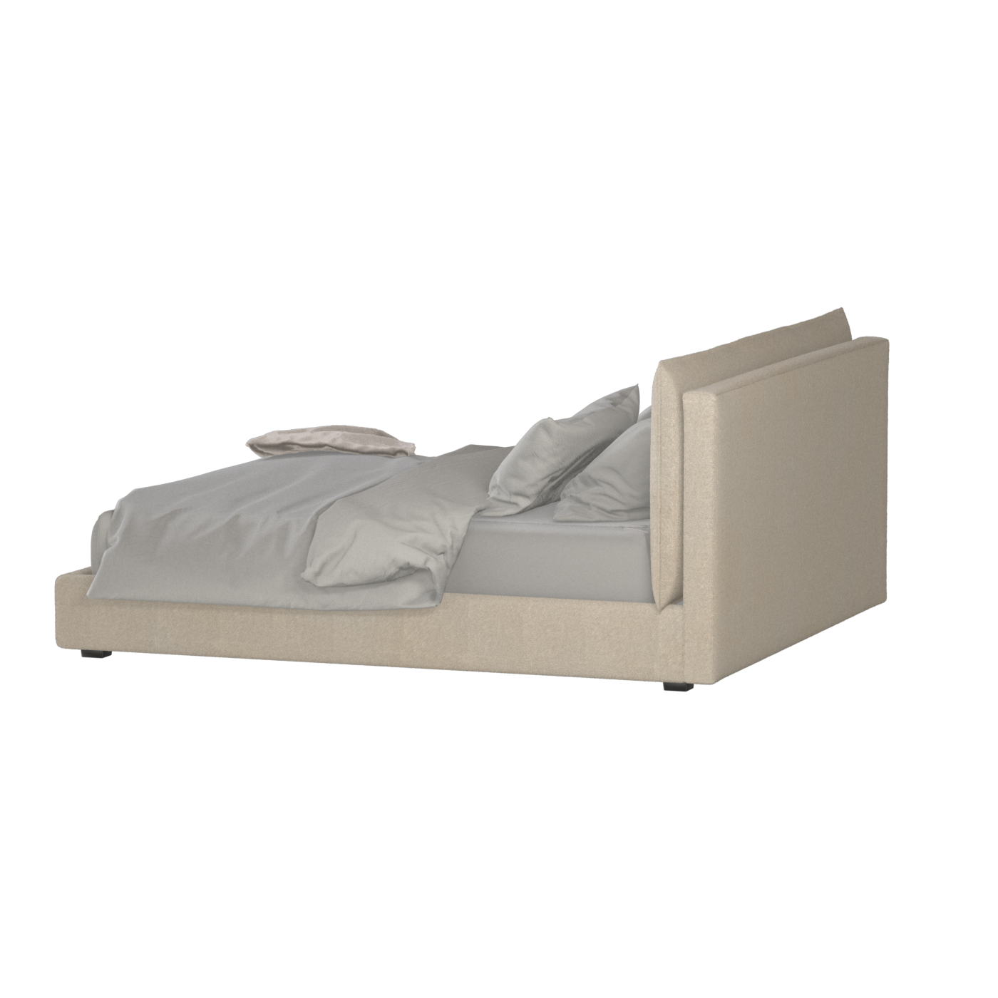 Thea Upholstered Double Bed with Clean Headboard