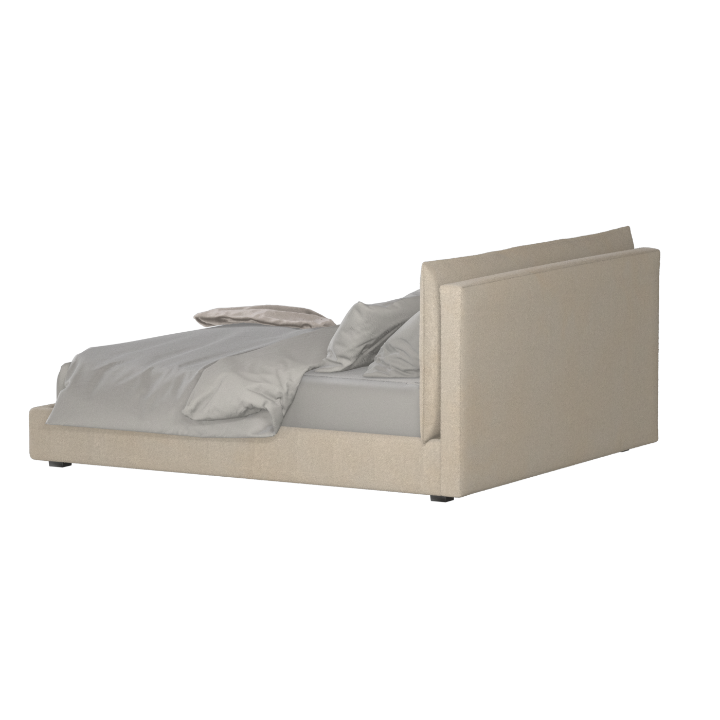 Thea Upholstered Double Bed with Clean Headboard
