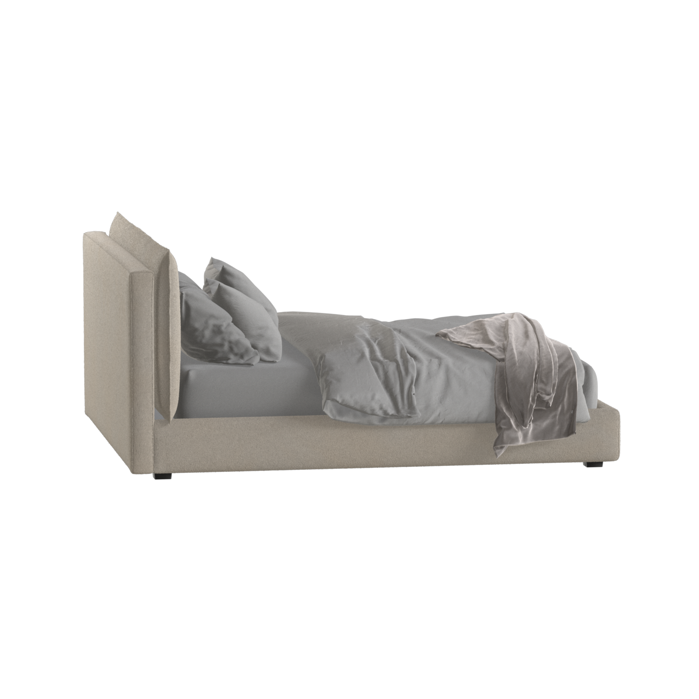 Thea Upholstered Double Bed with Clean Headboard