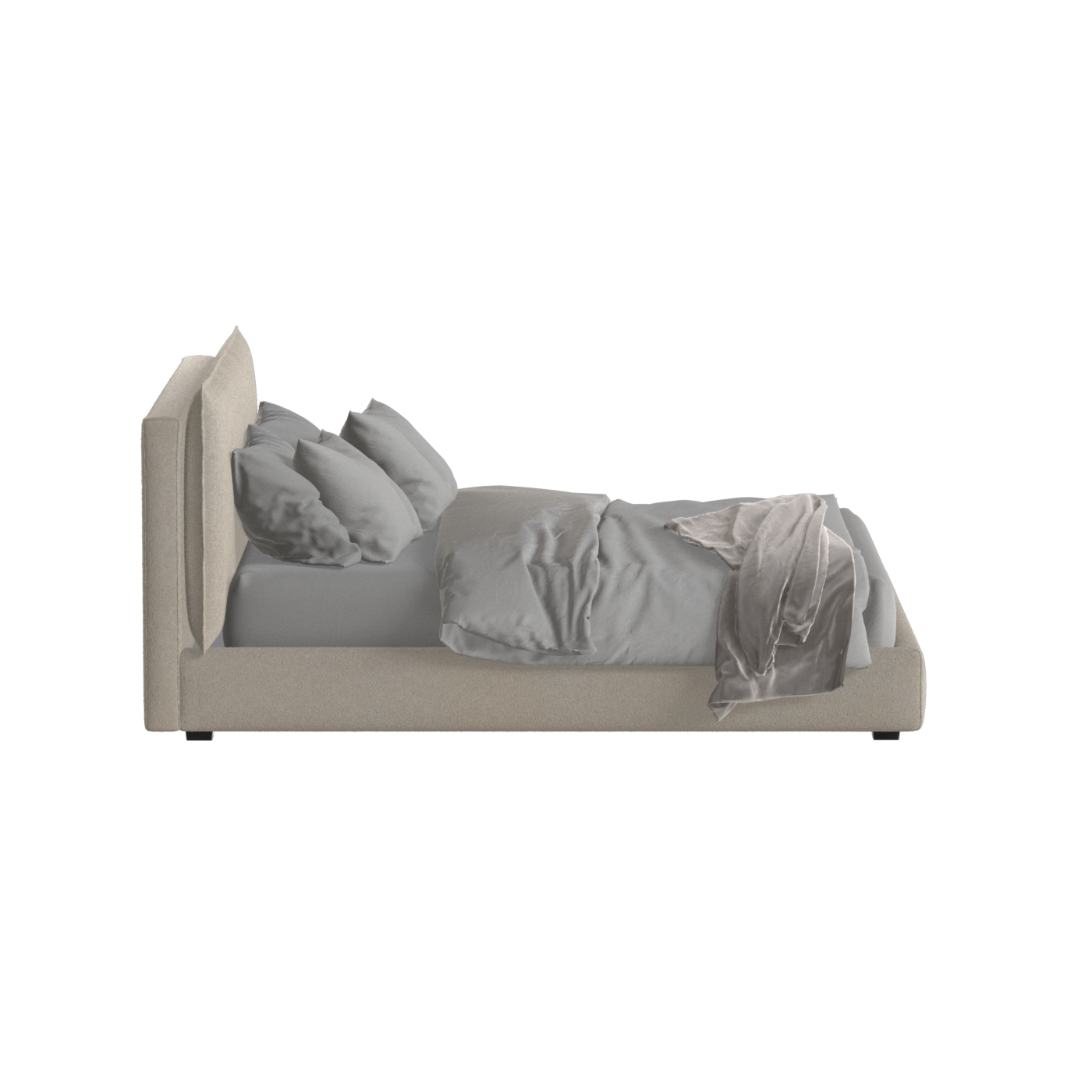 Thea Upholstered Double Bed with Clean Headboard