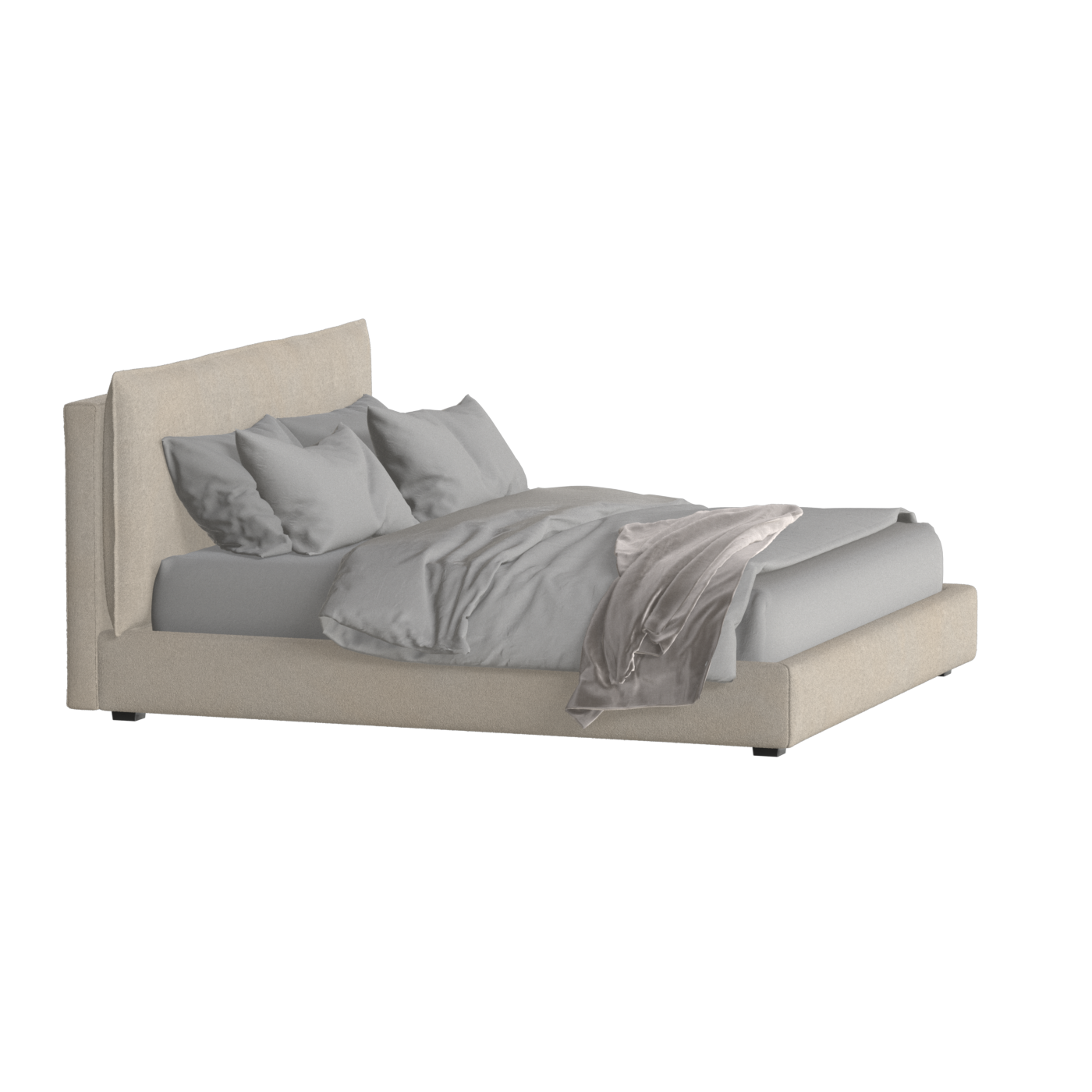 Thea Upholstered Double Bed with Clean Headboard